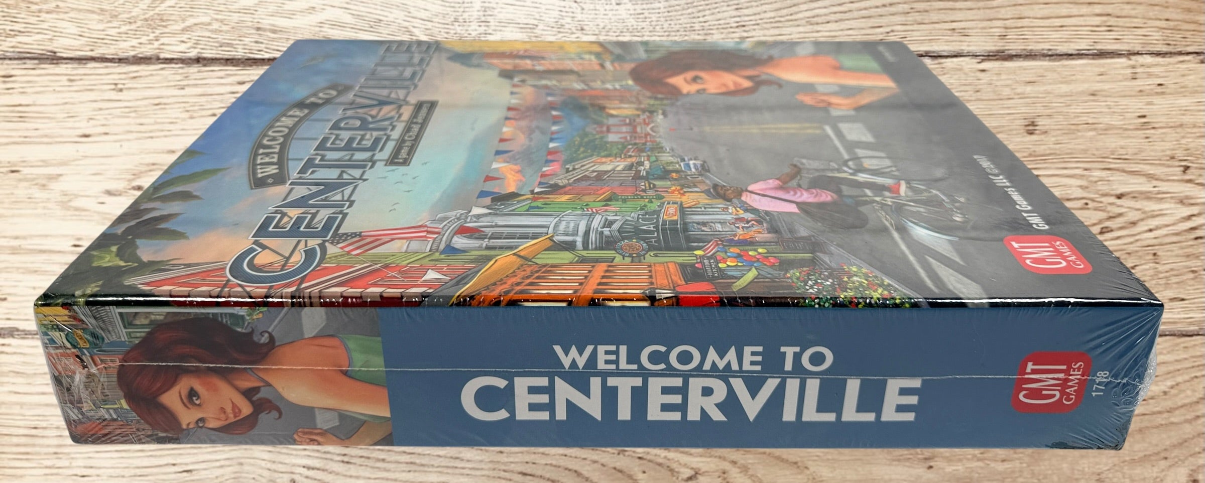 Factory sealed Welcome to Centerville board game by GMT Games. 2017 strategy city-building game for 2–4 players designed by Chad Jensen. New old stock collectible.