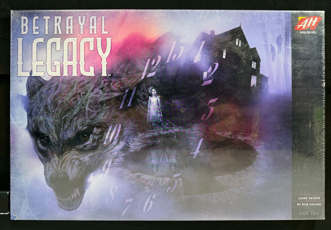 Factory sealed Betrayal Legacy board game by Avalon Hill. Complete unopened horror strategy campaign game with original shrink wrap. Great for collectors and game nights