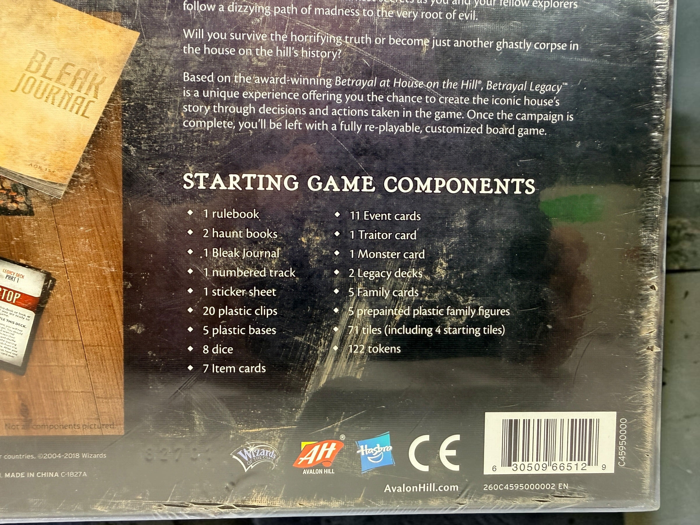 Factory sealed Betrayal Legacy board game by Avalon Hill. Complete unopened horror strategy campaign game with original shrink wrap. Great for collectors and game nights
