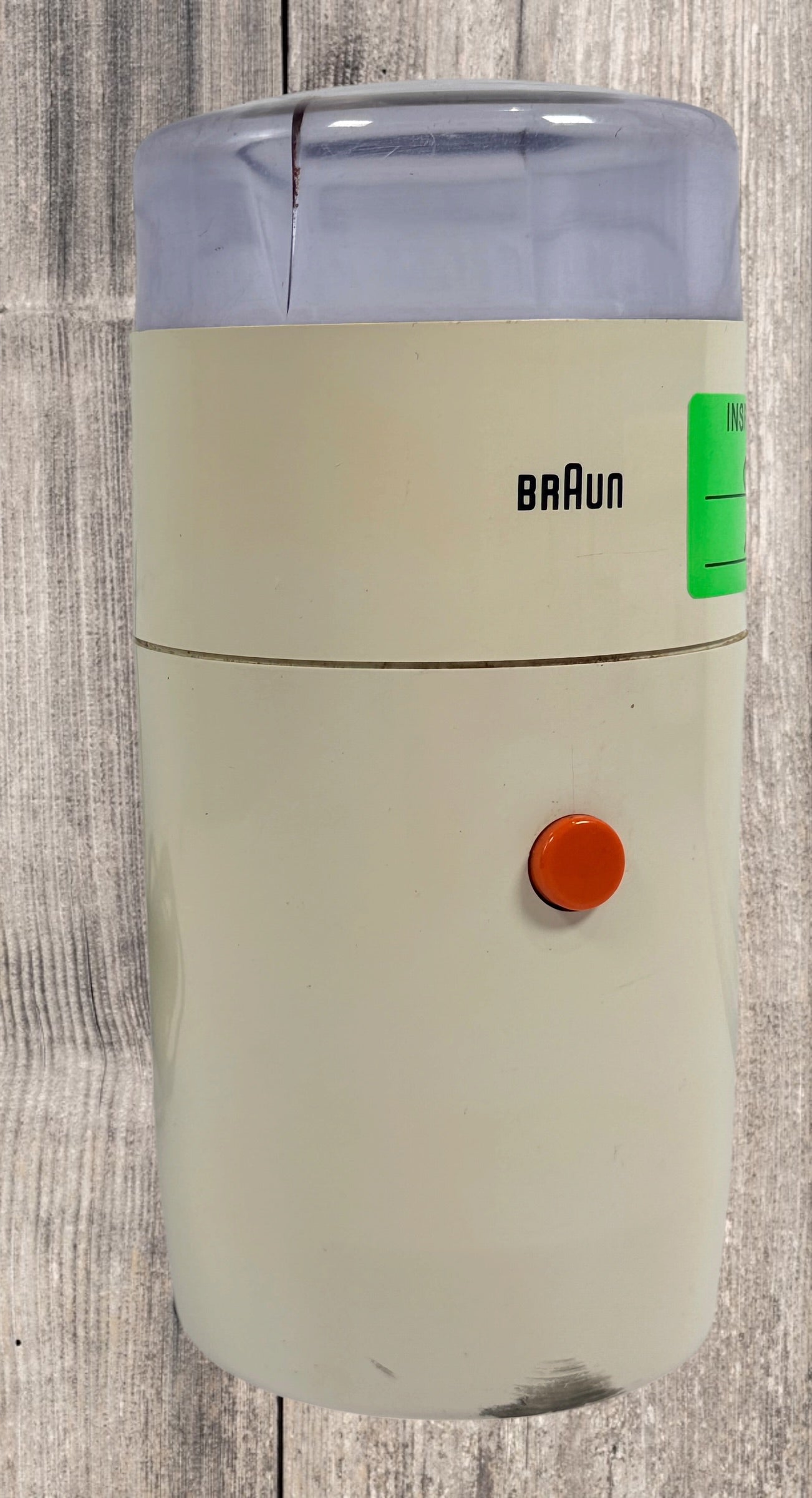 Vintage Braun KSM 1 coffee grinder made in West Germany. Classic Dieter Rams-era design with stainless steel grinding chamber. Tested and working.