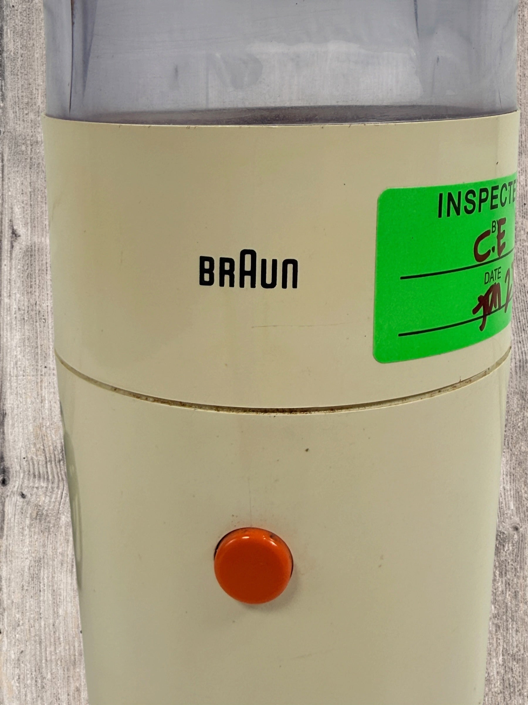Vintage Braun KSM 1 coffee grinder made in West Germany. Classic Dieter Rams-era design with stainless steel grinding chamber. Tested and working.