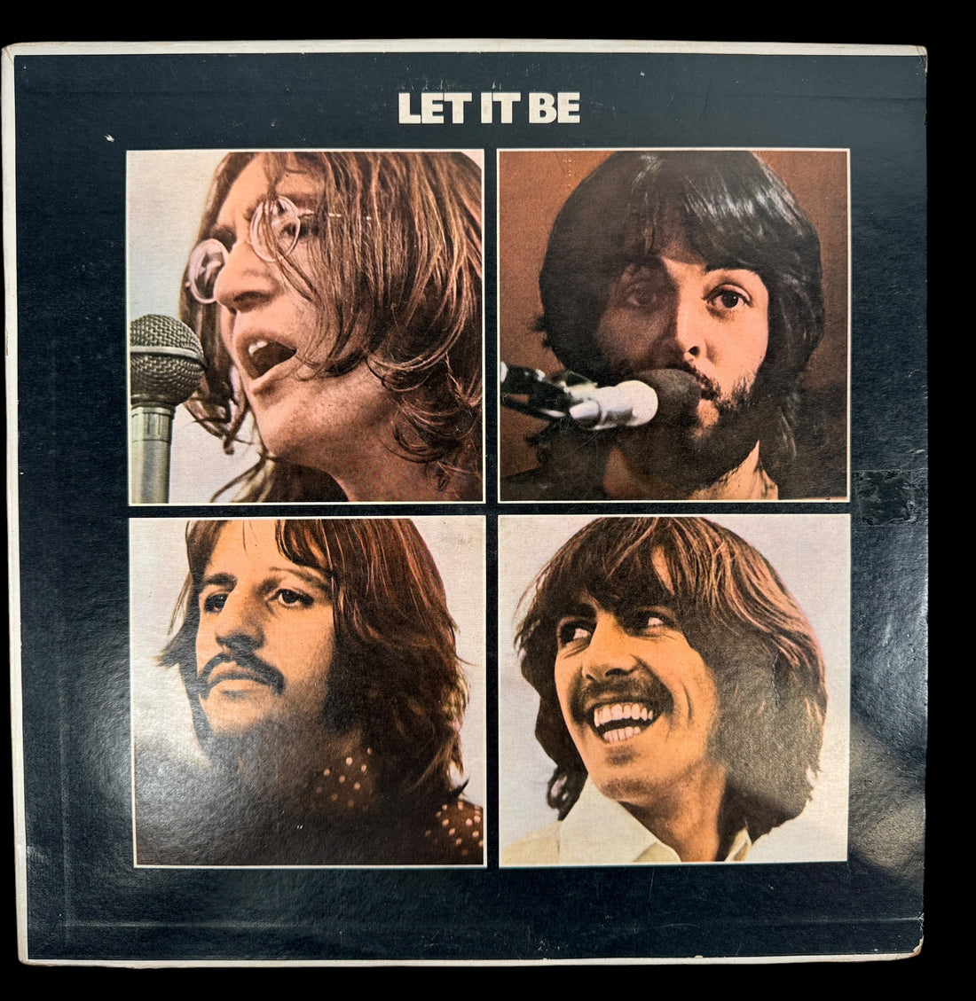 Rare Indian pressing of The Beatles Let It Be on Apple Records PCS 7096. Original EMI India vinyl LP with Apple labels, collectible Beatles album in VG+ condition.