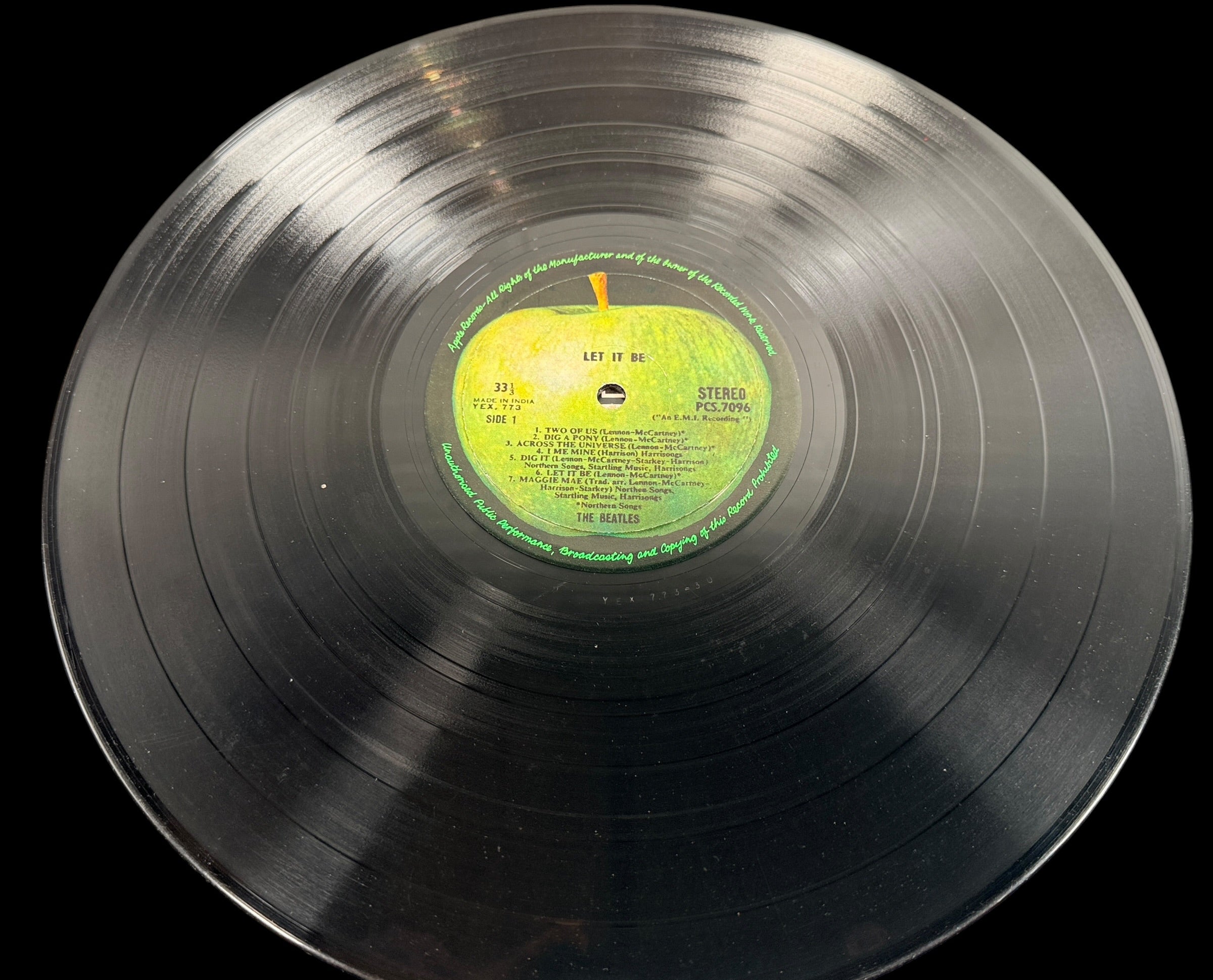 The Beatles, Let It Be, India, Apple Records, PCS 7096 Vinyl LP