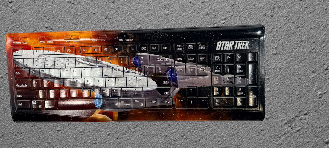 Star Trek, Wireless Keyboard, Keyscaper TK-501G, USB Receiver.