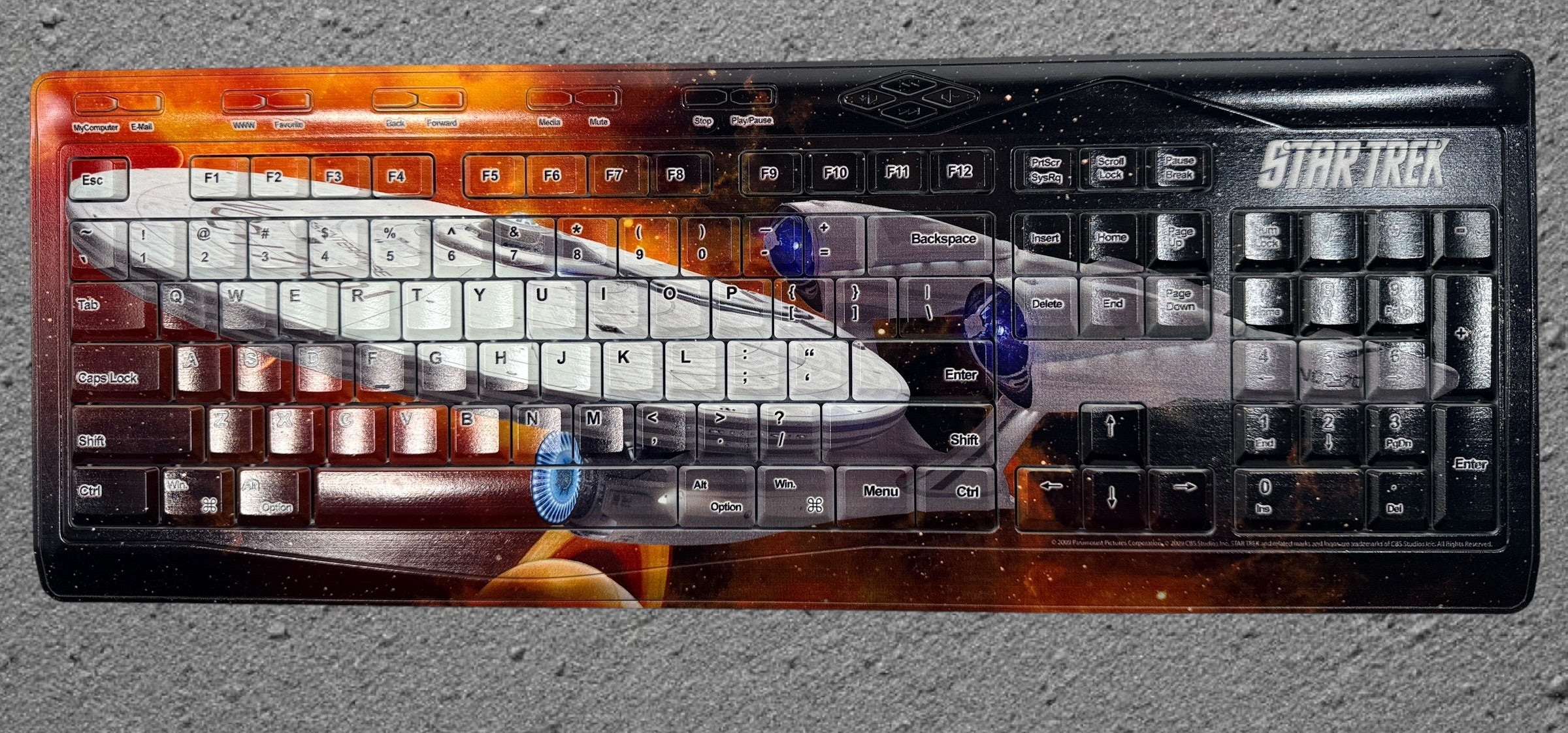 Star Trek, Wireless Keyboard, Keyscaper TK-501G, USB Receiver.
