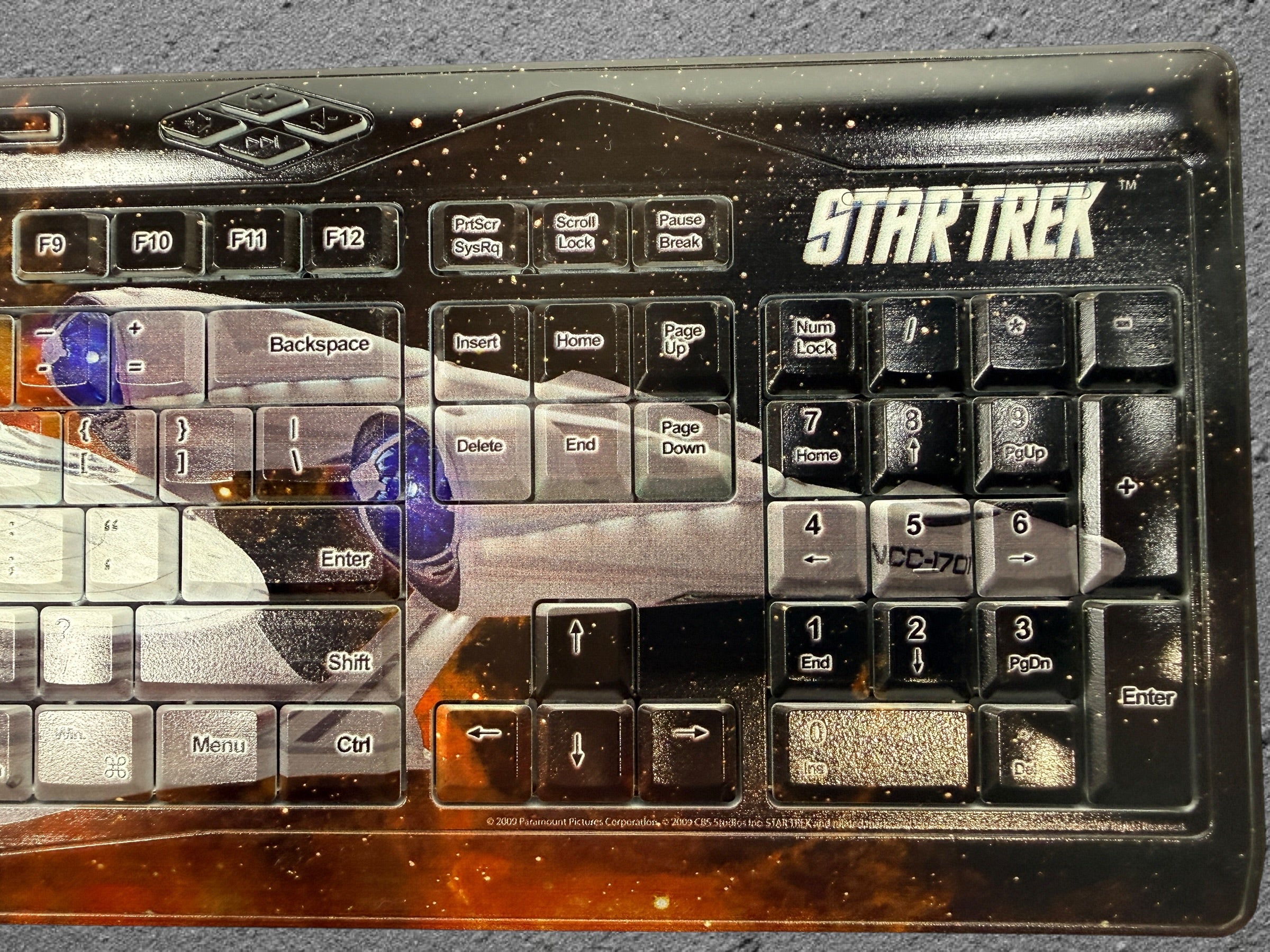 Star Trek, Wireless Keyboard, Keyscaper TK-501G, USB Receiver.
