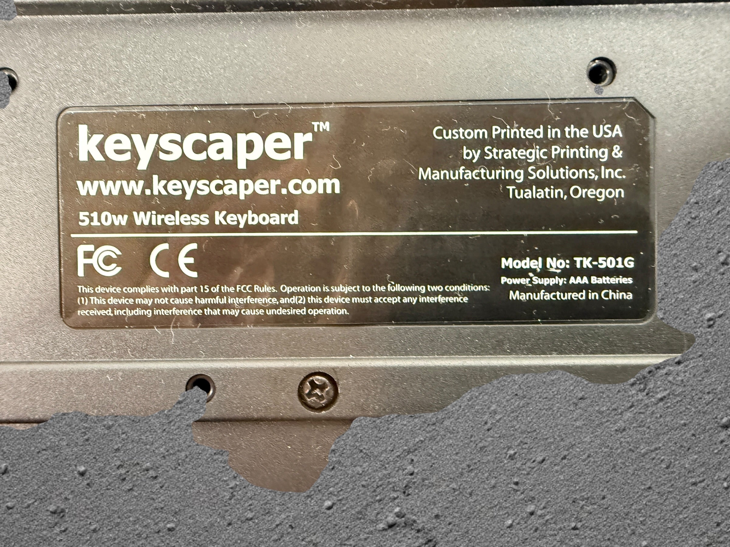 Star Trek, Wireless Keyboard, Keyscaper TK-501G, USB Receiver.