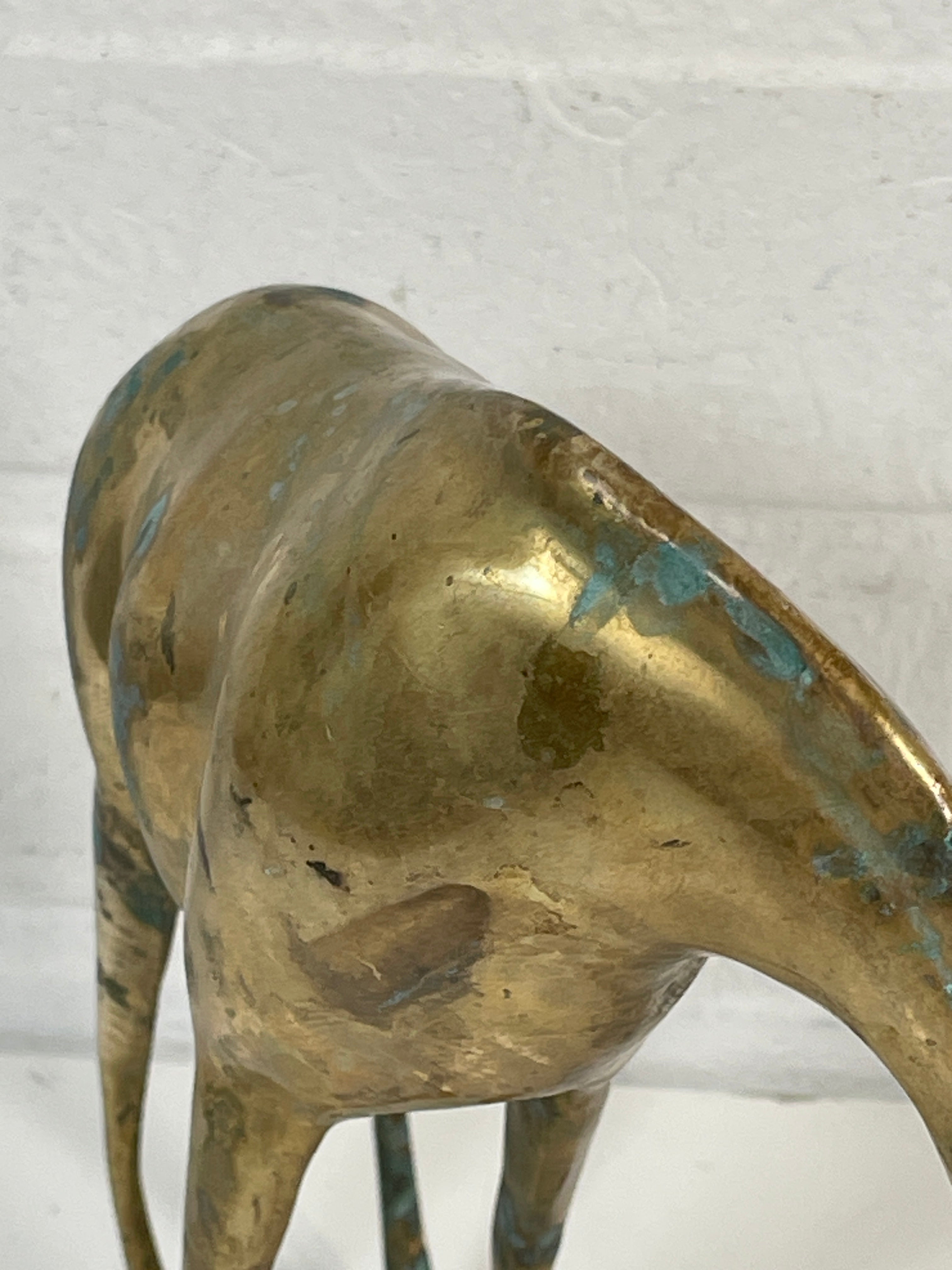 Mid-Century Brass Giraffe – Mama Giraffe Figurine, Collectible