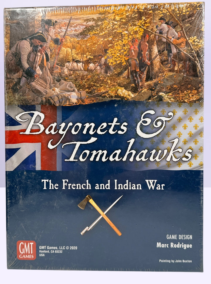 Factory sealed GMT Games Bayonets &amp; Tomahawks board game covering the French &amp; Indian War. Historical strategy wargame by Marc Rodrigue, new in shrink.