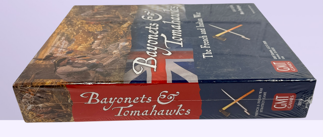 Factory sealed GMT Games Bayonets &amp; Tomahawks board game covering the French &amp; Indian War. Historical strategy wargame by Marc Rodrigue, new in shrink.