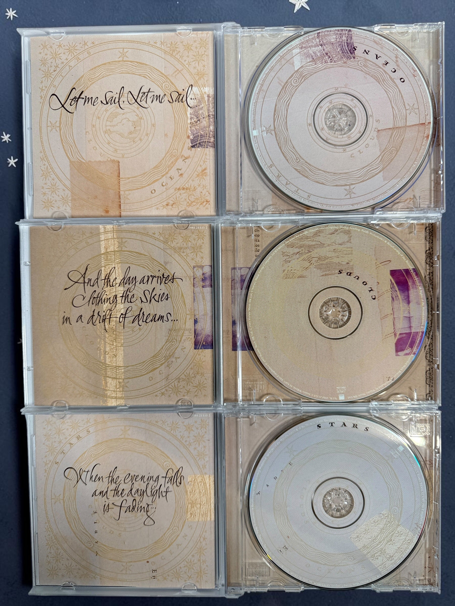 Complete 1997 Enya A Box of Dreams deluxe 3-CD box set with Oceans, Clouds, Stars, original booklet, and presentation box. Made in Germany.