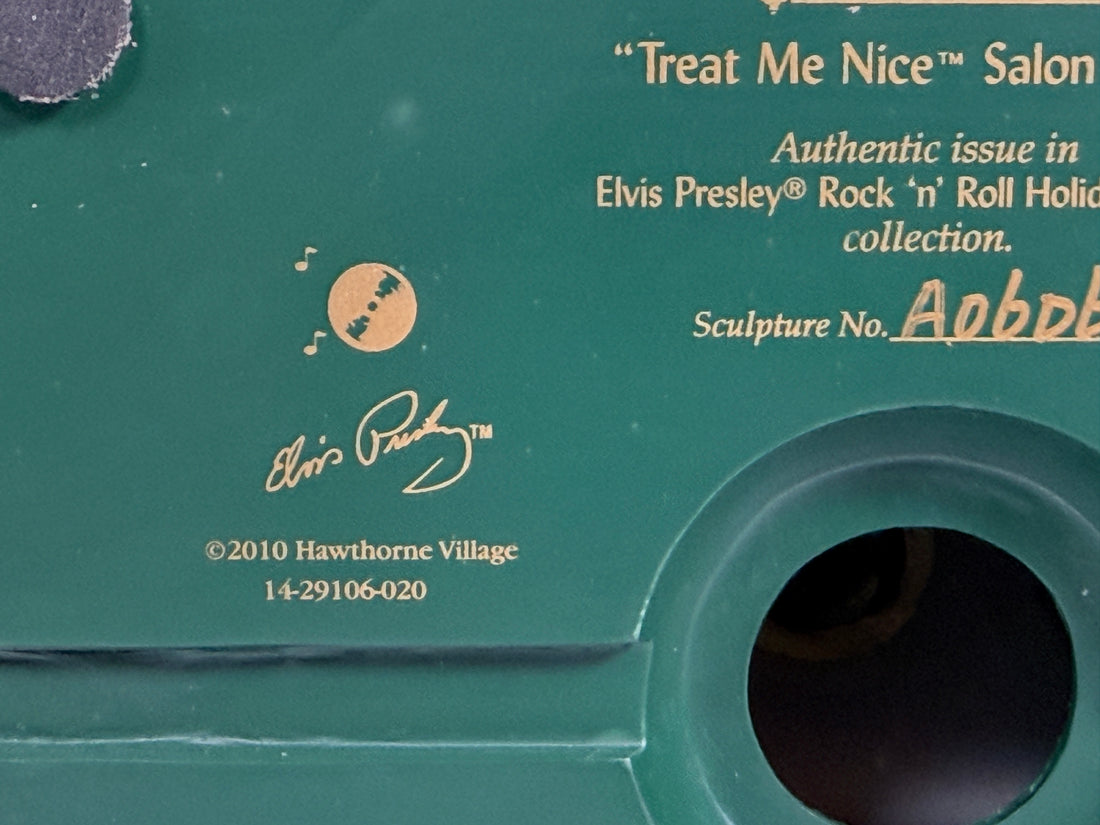 Retired 2010 Hawthorne Village “Treat Me Nice” Salon &amp; Spa from the Elvis Presley Rock ‘n’ Roll Holiday Village Collection. Light cord not included.