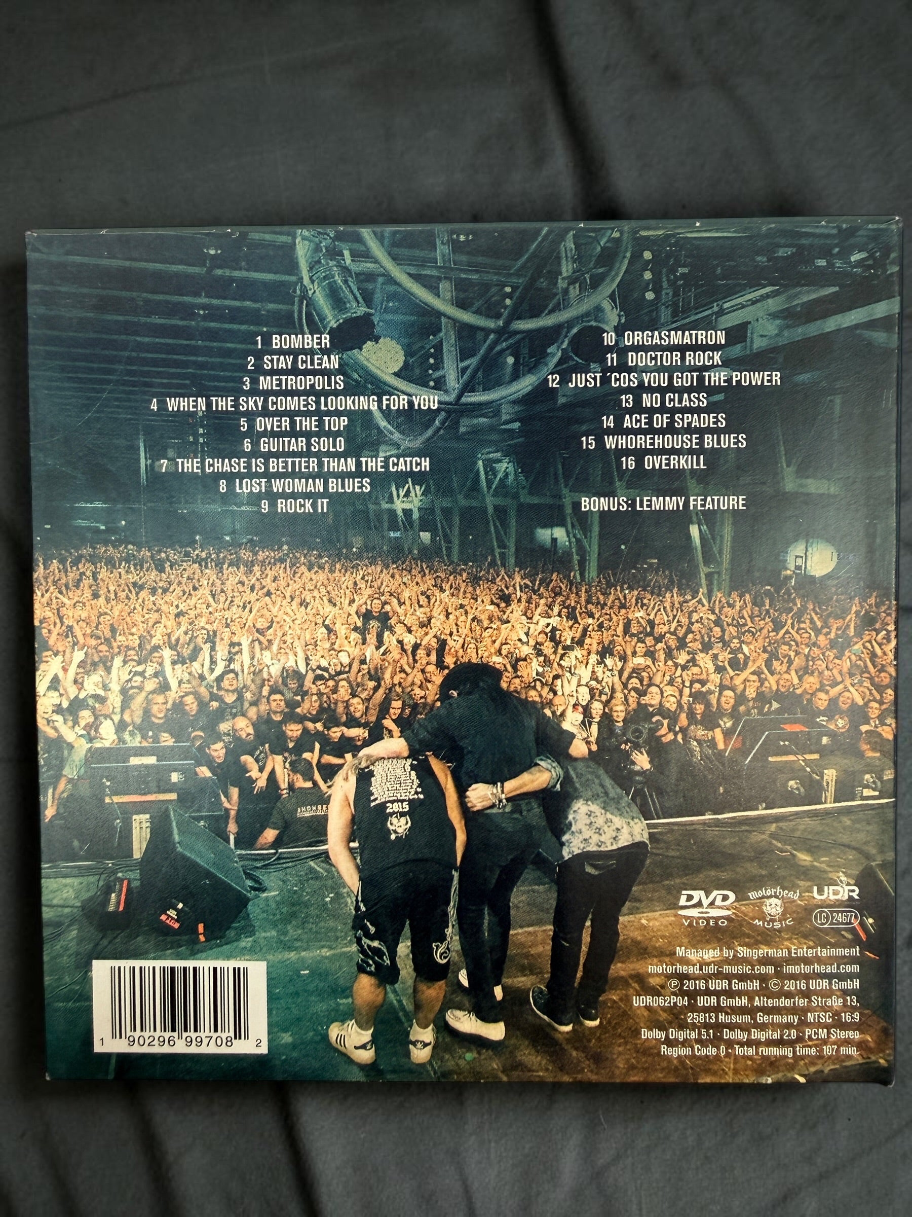 Motörhead Clean Your Clock deluxe 2DVD Digibook from 2016 featuring Lemmy’s final live performances, bonus content, booklet, and Region 0 playback.