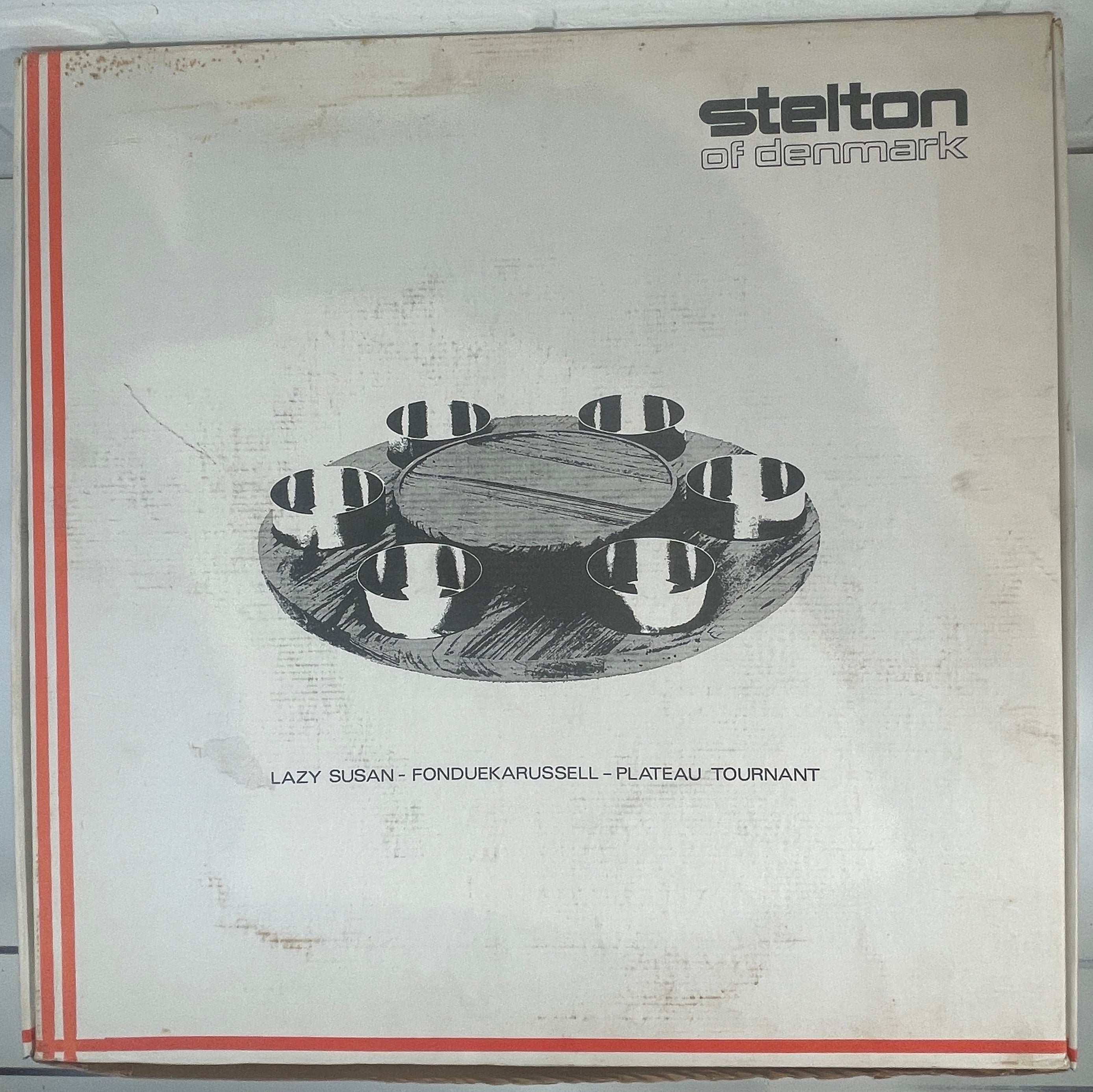 Vintage Stelton Denmark Black Lazy Susan –Peter Holmblad – MCM Rotating Serving Tray