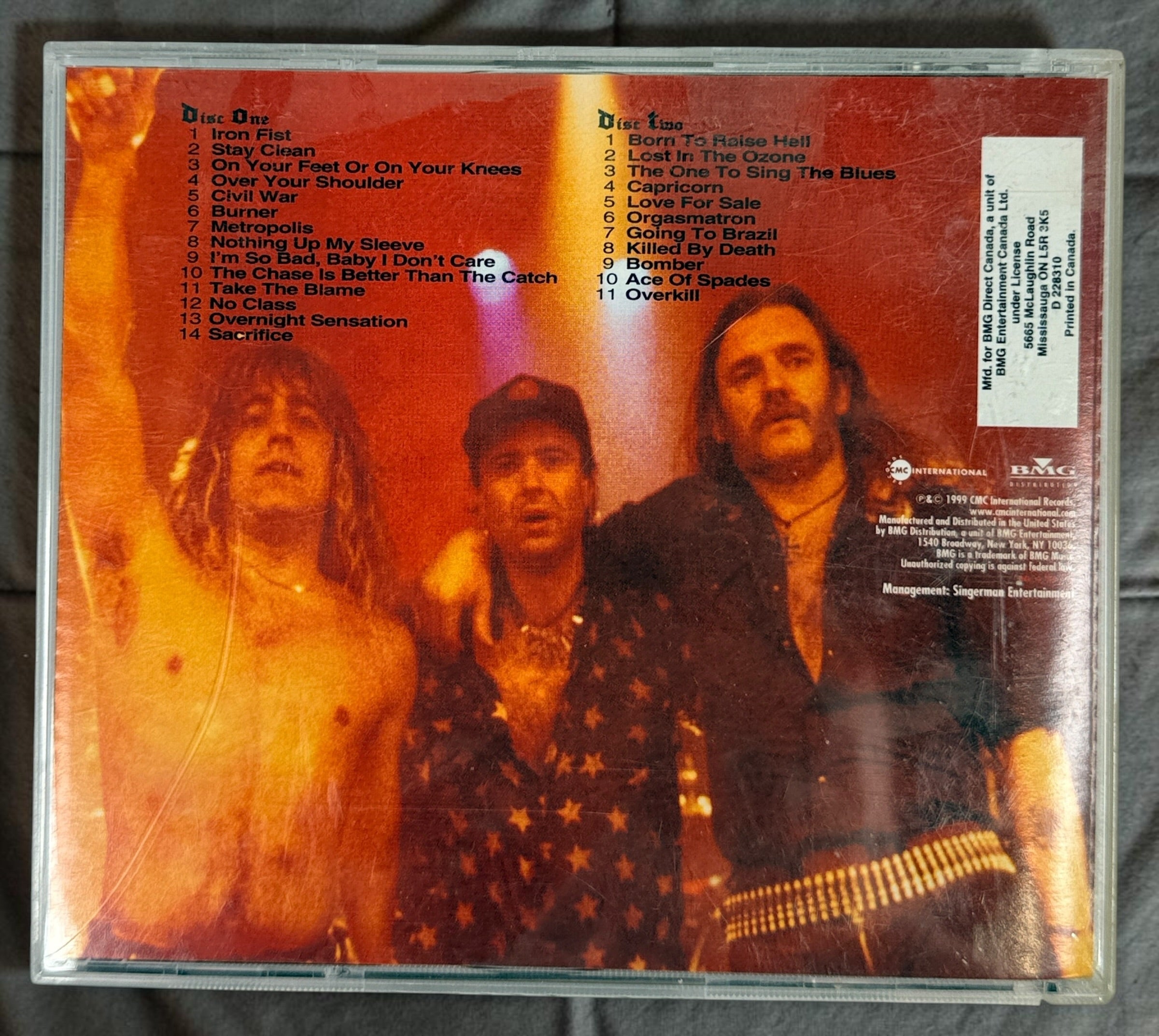 Original 1999 Motörhead&nbsp;Everything Louder Than Everyone Else 2-CD live album featuring Lemmy. Complete BMG Direct Canada edition with original artwork.