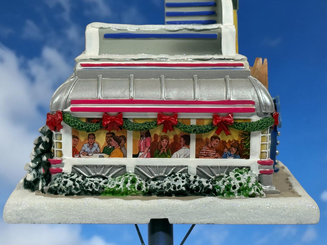 Retired Hawthorne Village Elvis Presley Hound Dog Diner Christmas village building. Detailed illuminated collectible in very good condition. Light cord not included.