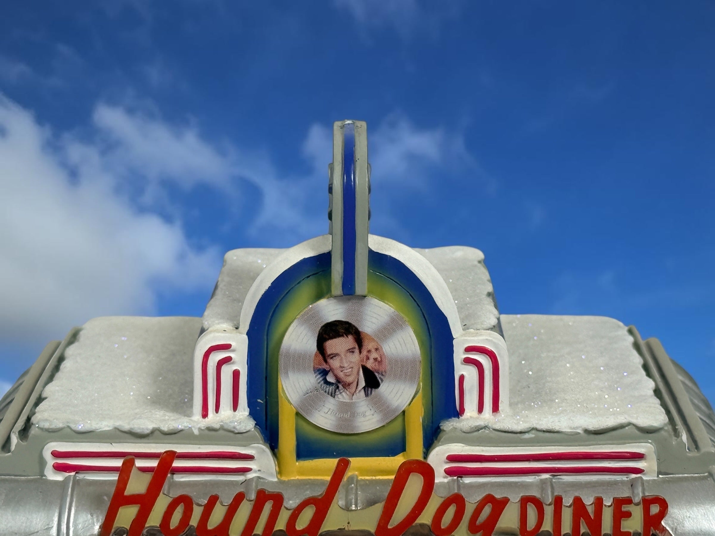 Retired Hawthorne Village Elvis Presley Hound Dog Diner Christmas village building. Detailed illuminated collectible in very good condition. Light cord not included.