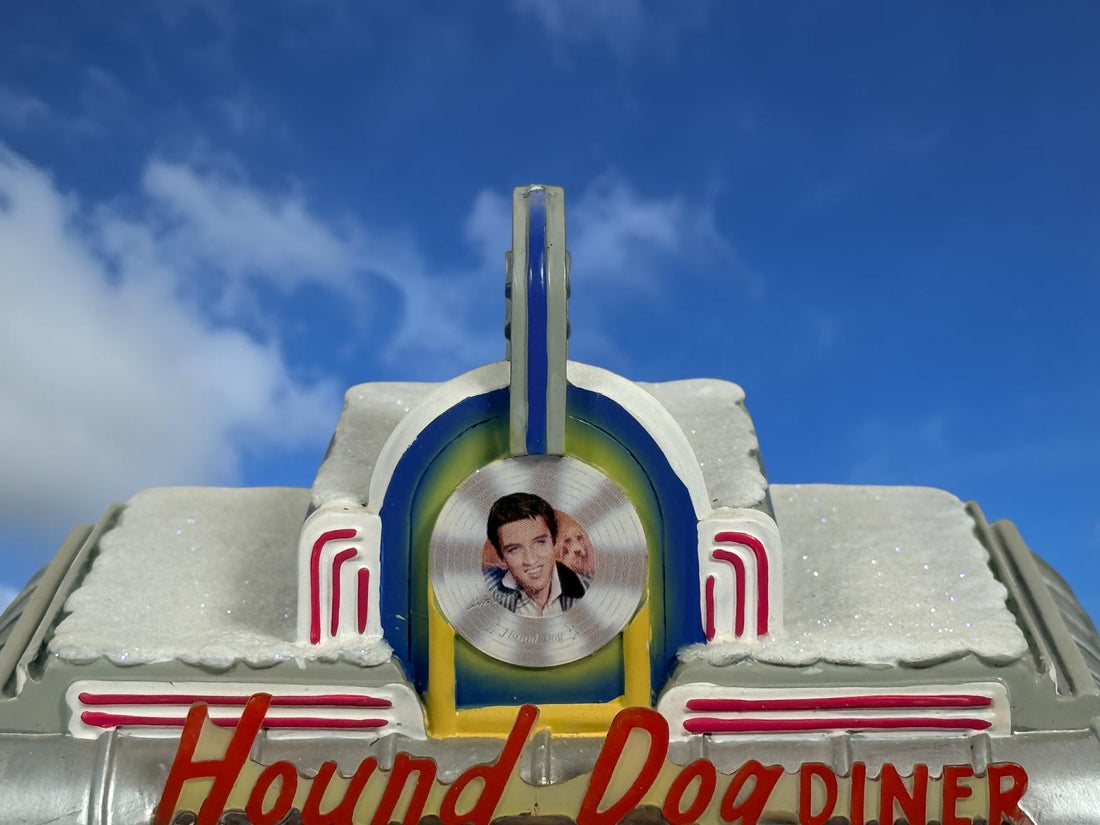 Retired Hawthorne Village Elvis Presley Hound Dog Diner Christmas village building. Detailed illuminated collectible in very good condition. Light cord not included.
