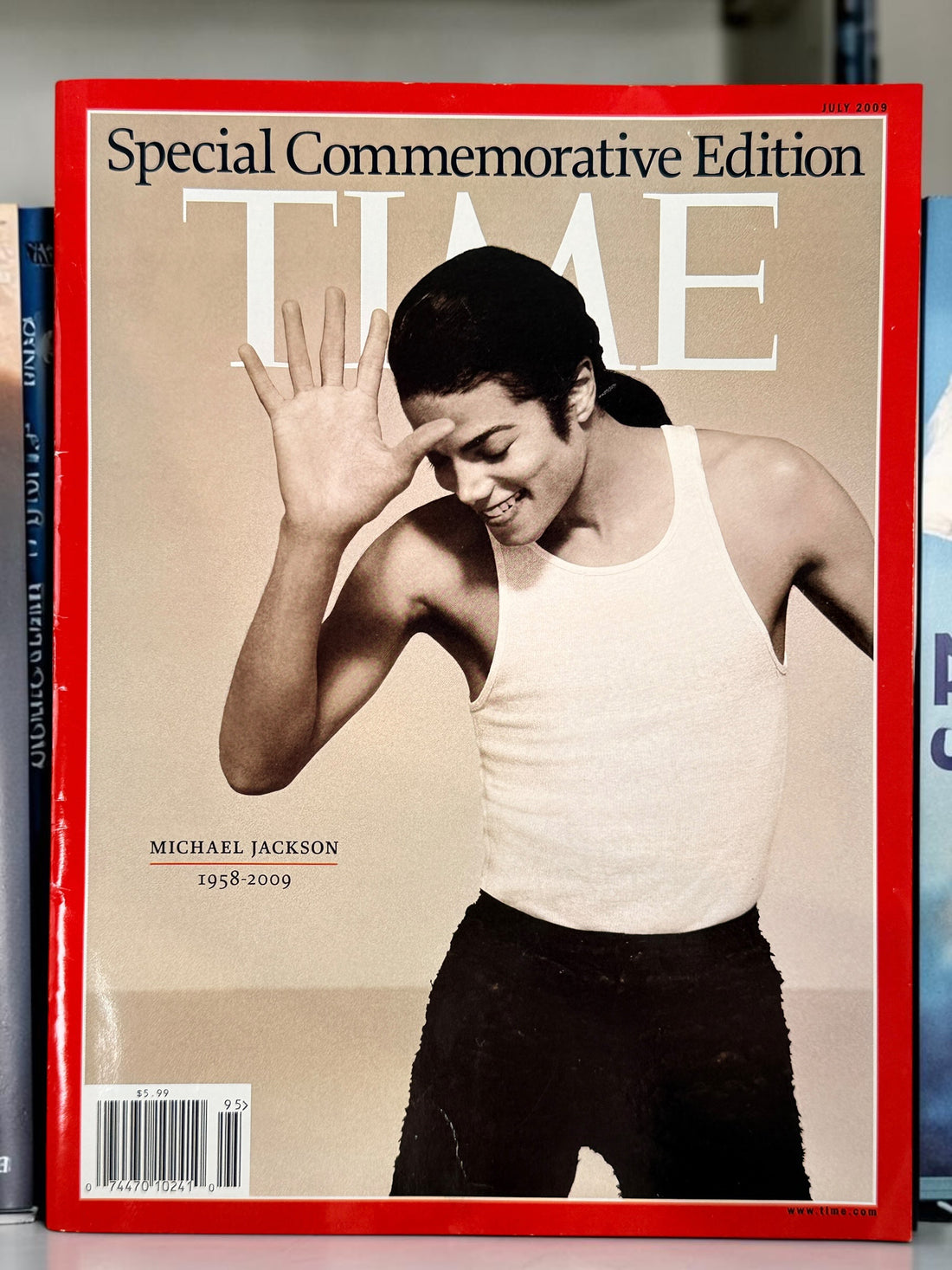 Collectible 2009 Michael Jackson memorial magazine set featuring TIME Special Commemorative Edition and two People tribute issues. A must-have for fans and collectors.