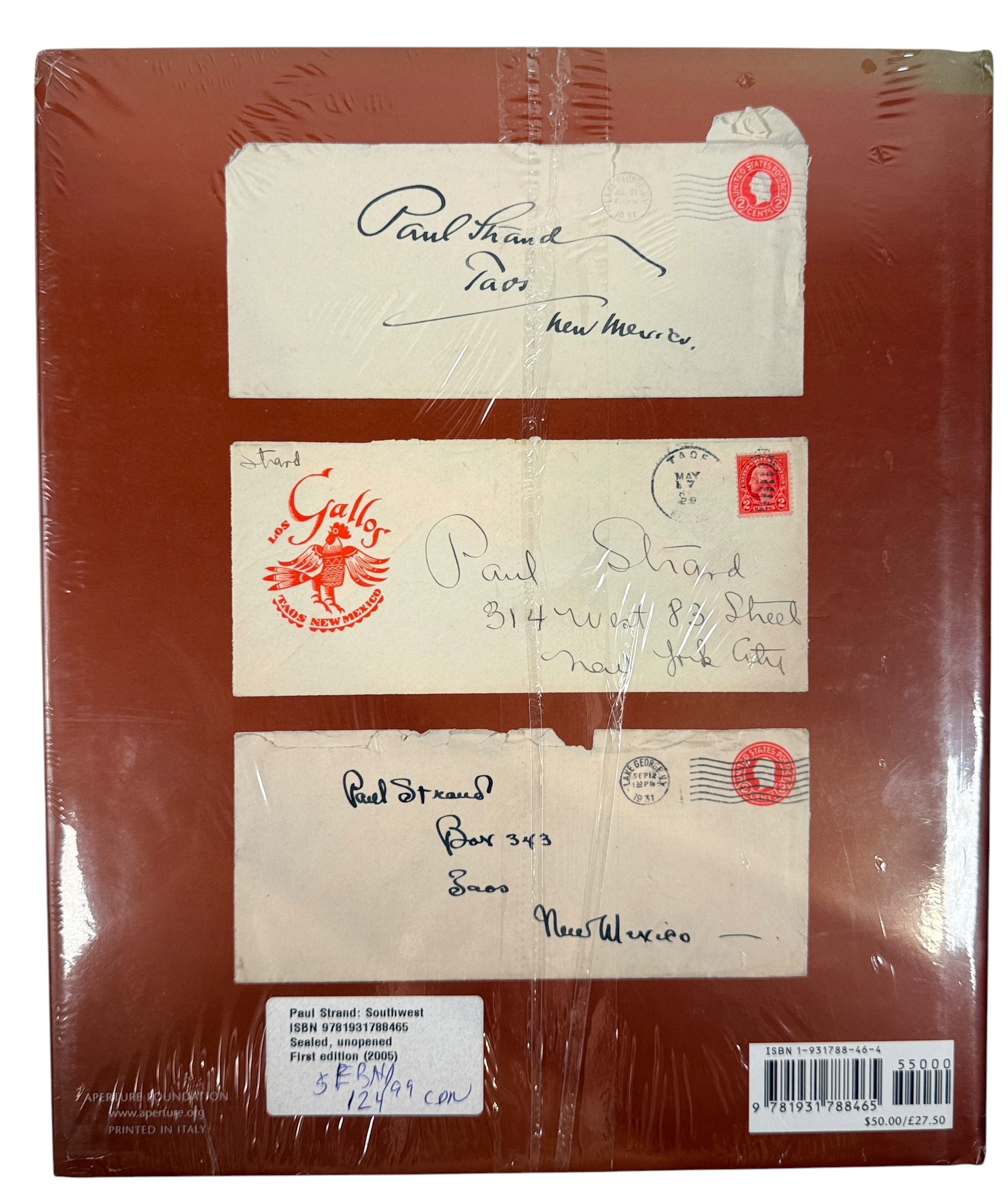 Sealed first edition of Paul Strand: Southwest published by Aperture in 2005. Hardcover photography monograph featuring iconic American Southwest images by Paul Strand.