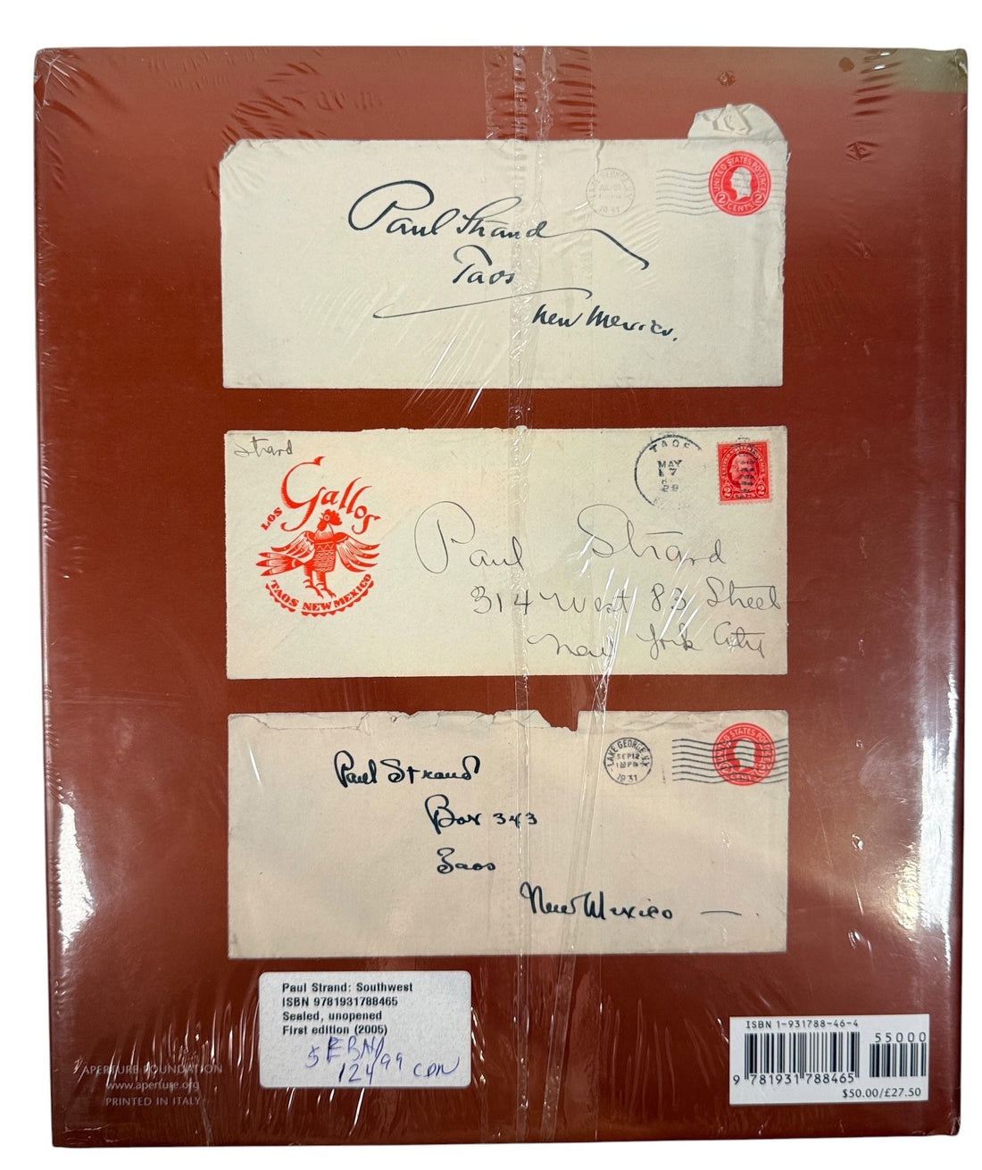 Sealed first edition of Paul Strand: Southwest published by Aperture in 2005. Hardcover photography monograph featuring iconic American Southwest images by Paul Strand.