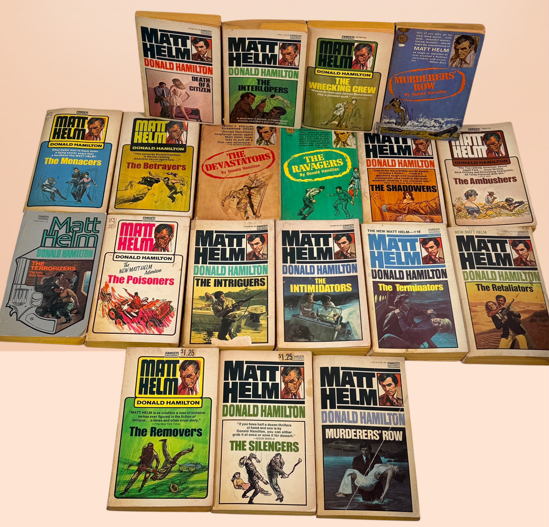 Donald Hamilton MATT HELM Lot n°1 à 18 Série Complète Vintage Fawcett Gold Medal PB