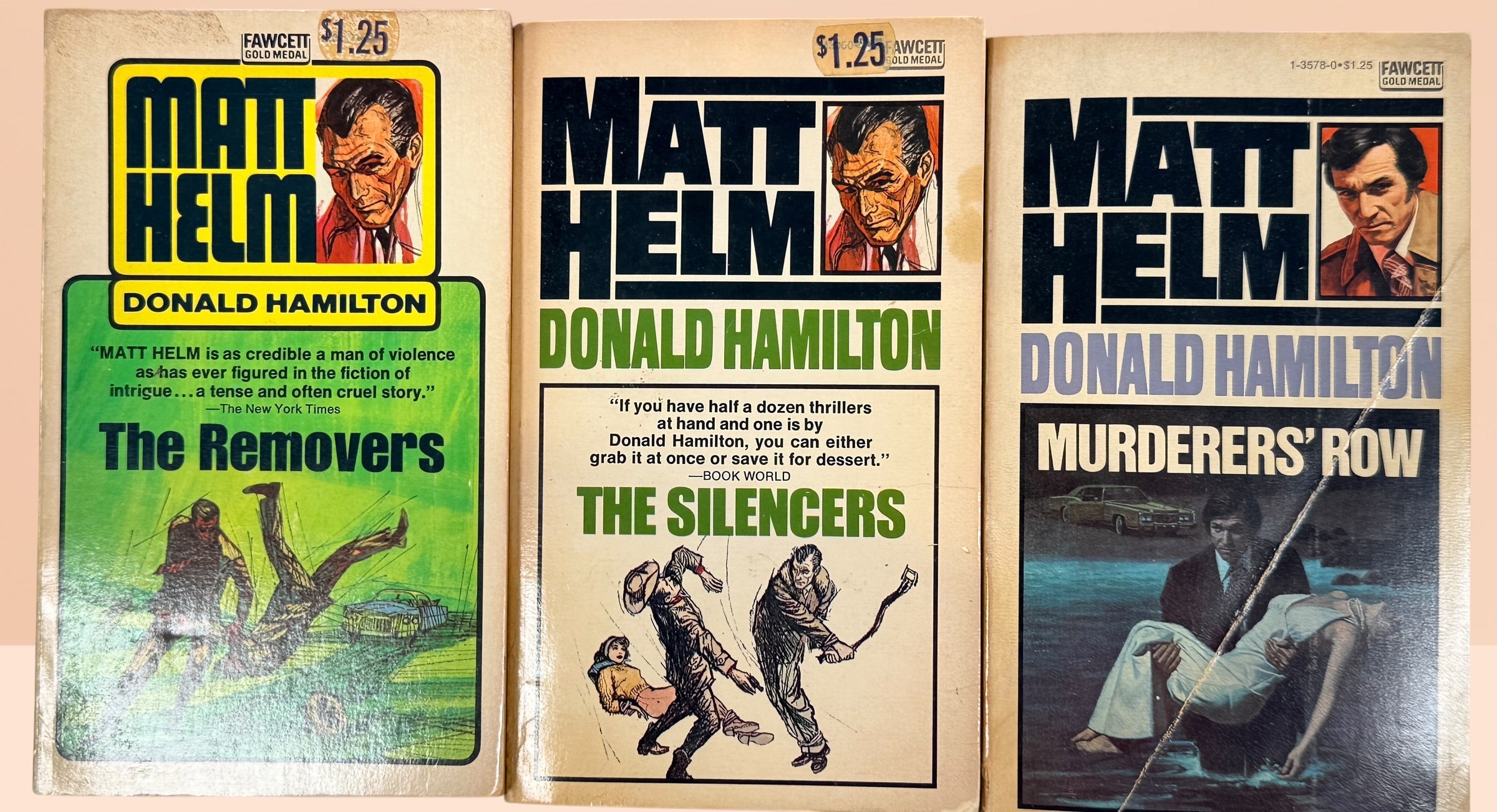 Donald Hamilton MATT HELM Lot n°1 à 18 Série Complète Vintage Fawcett Gold Medal PB