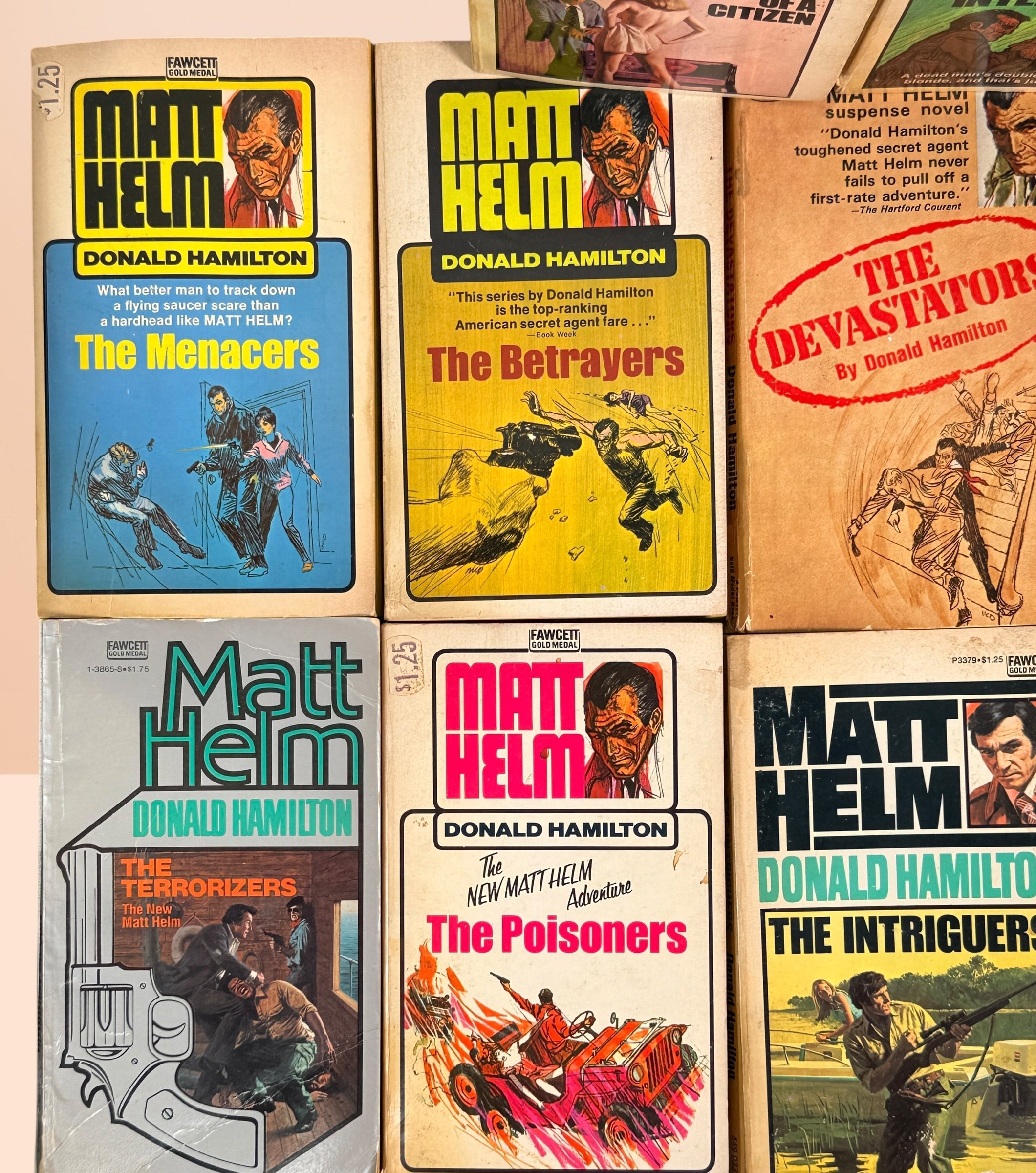 Donald Hamilton MATT HELM Lot n°1 à 18 Série Complète Vintage Fawcett Gold Medal PB