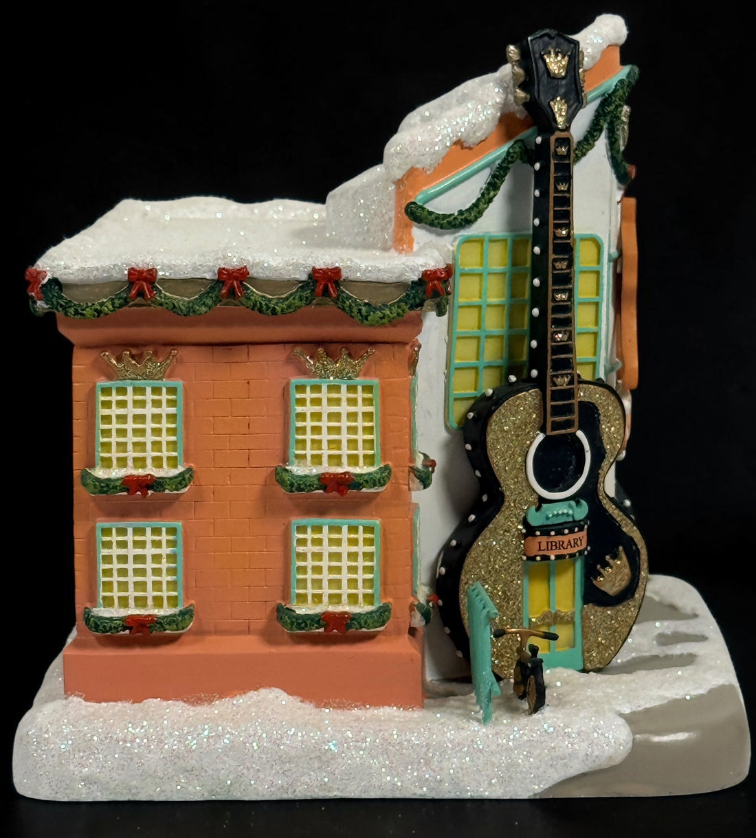 Retired 2009 Hawthorne Village Elvis Presley A Little Less Conversation Library Christmas village building. Sculpture A0339. No light cord included