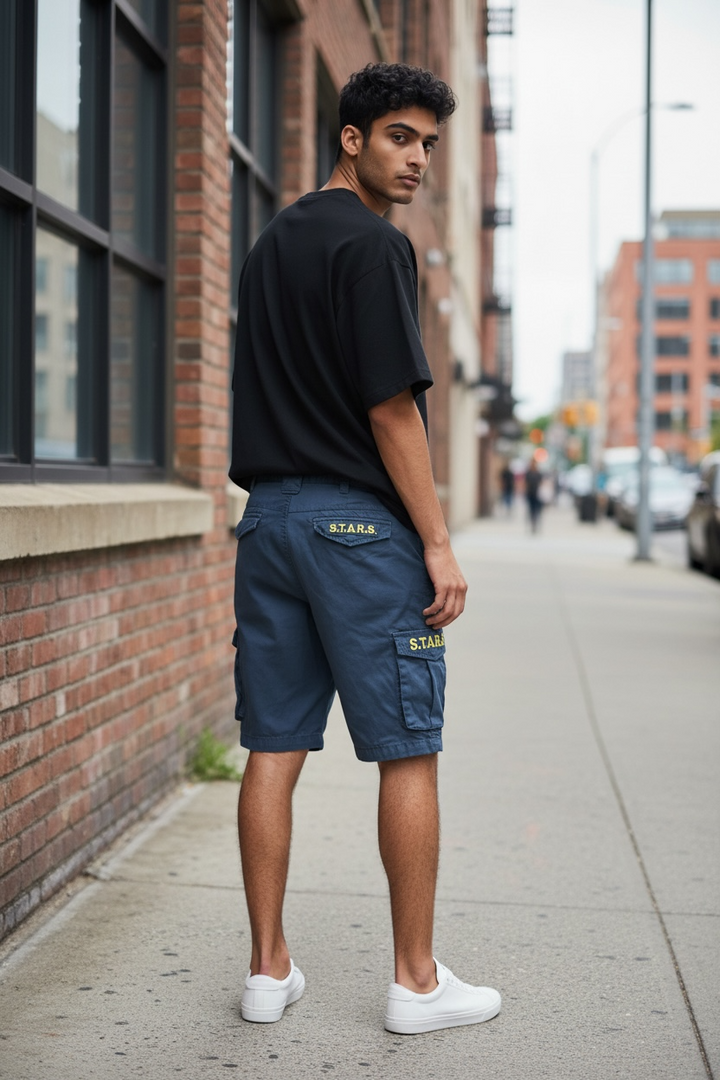 Authentic Resident Evil S.T.A.R.S. cargo shorts with official Capcom tags. Rare mid-2000s game merch in great condition. Ideal for collectors and fans.