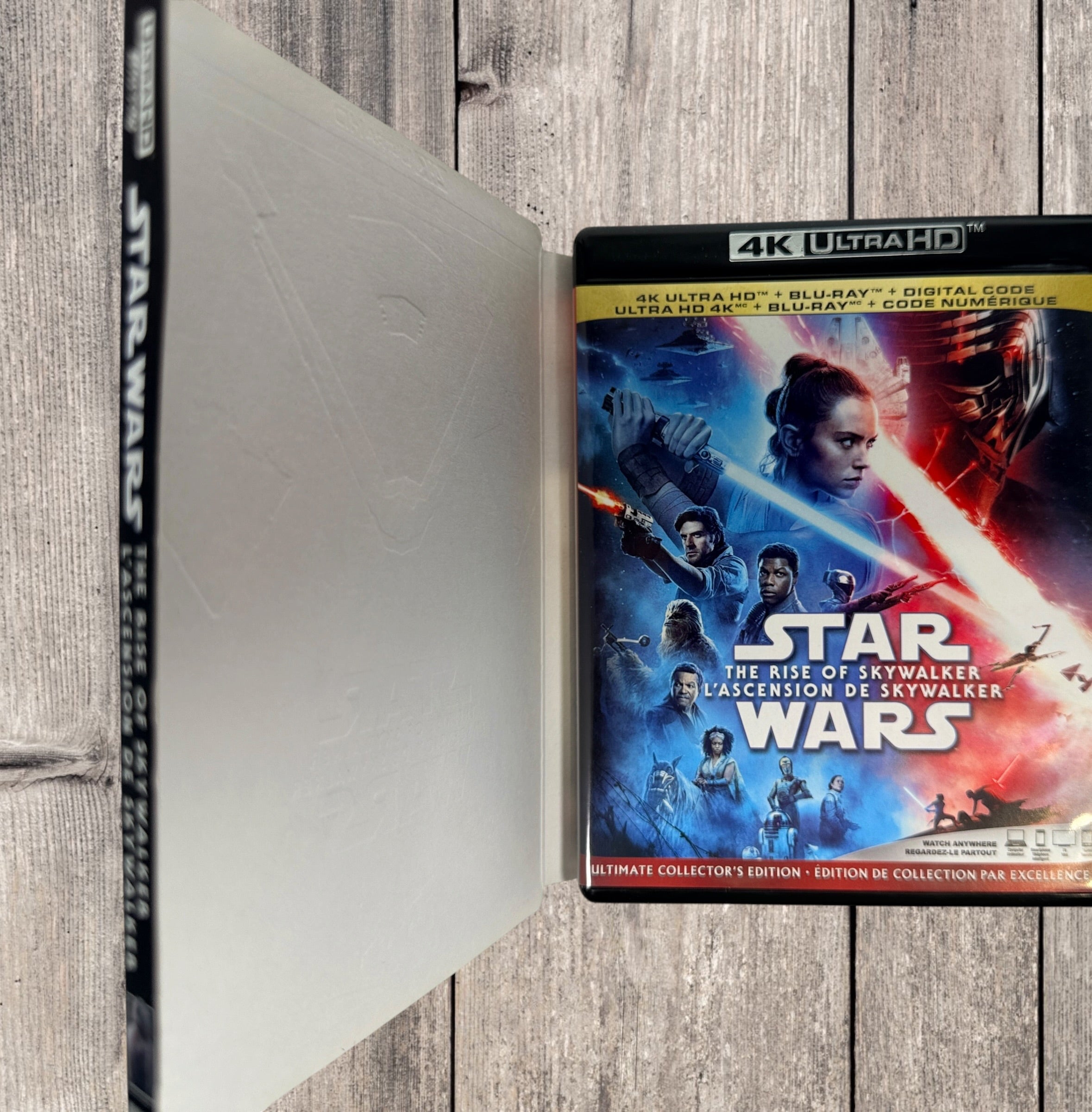 Complete 11-movie Star Wars 4K Ultra HD Blu-ray collection with original slipcovers, including Rogue One and Solo. Official Disney releases in excellent pre-owned condition.