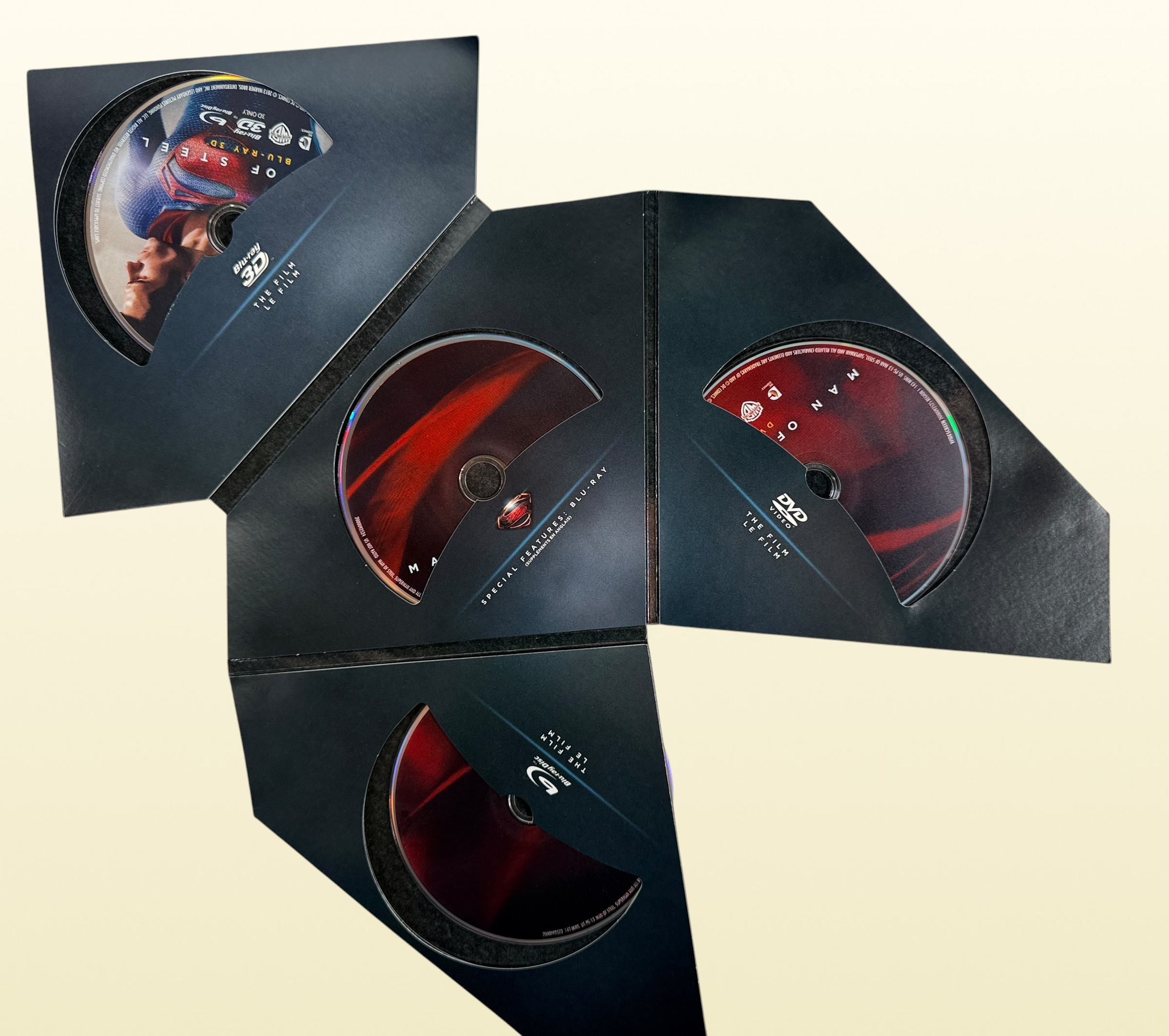 Limited numbered Man of Steel Collector's Edition #08205/10000 with embossed metal Superman case, acrylic display stand, Blu-ray 3D, Blu-ray, DVD and bonus disc.