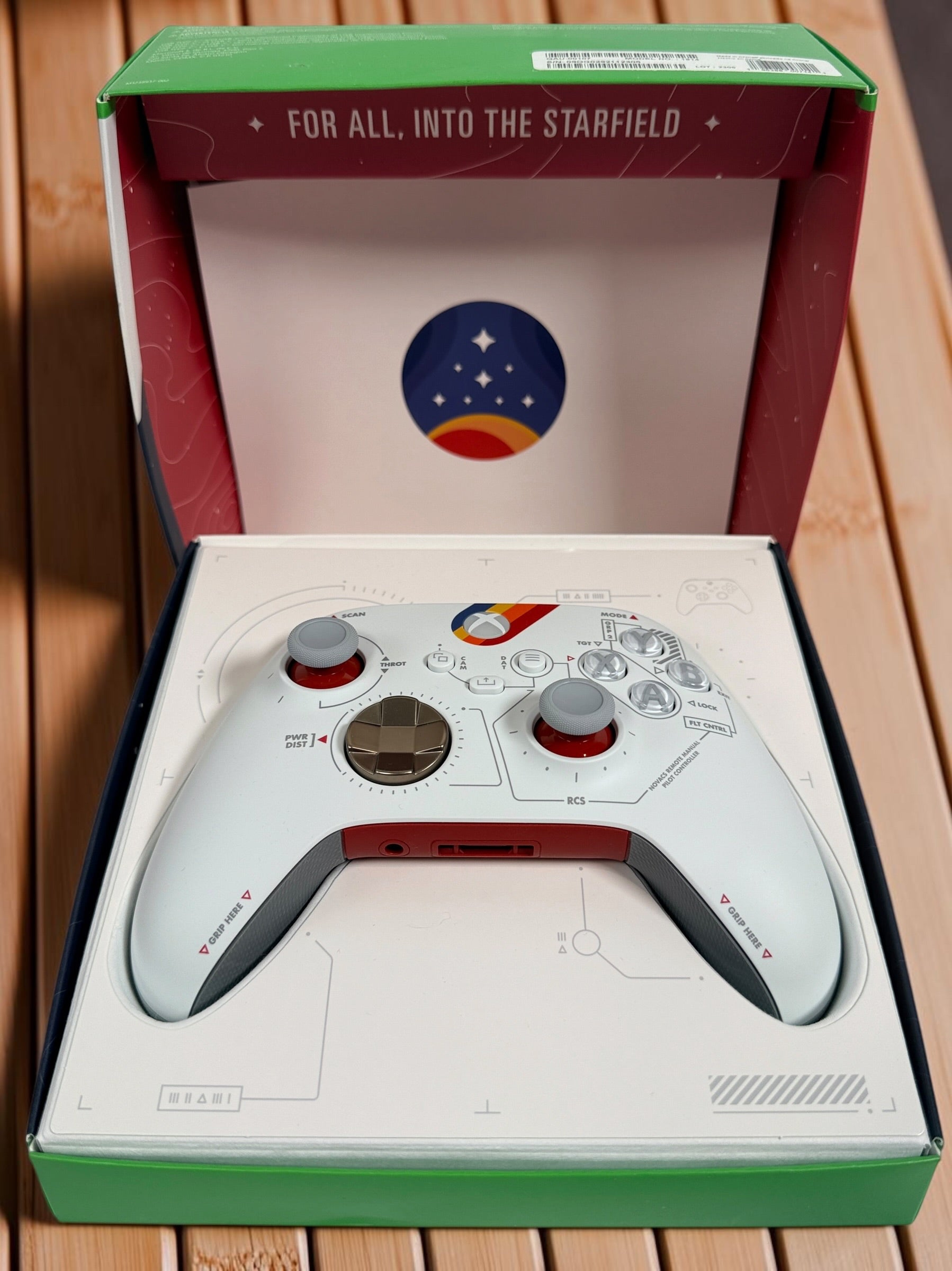 Official Microsoft Xbox Starfield Limited Edition Wireless Controller with original box. Compatible with Xbox Series X|S, Xbox One, PC, and Bluetooth devices.