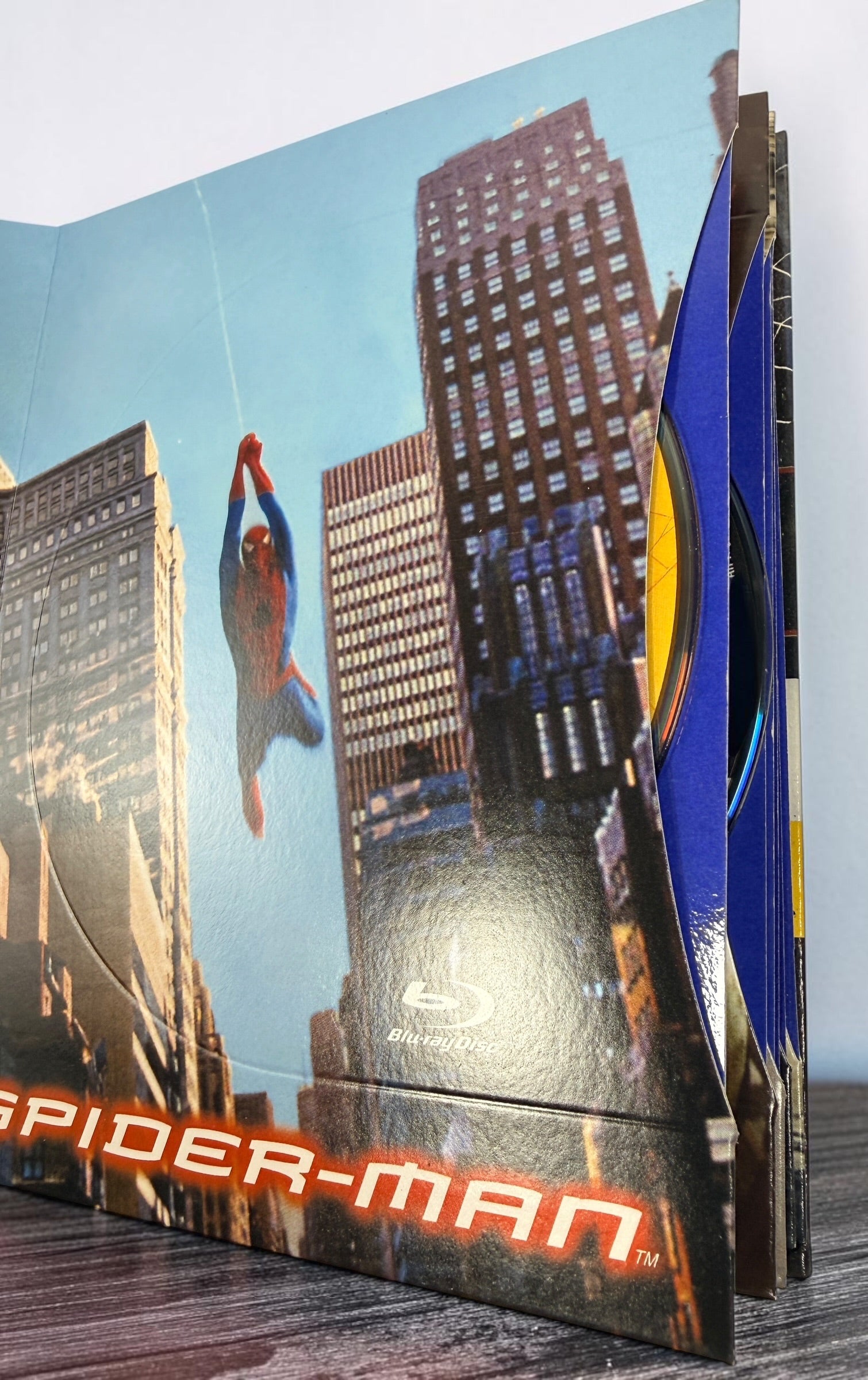 Complete Spider-Man Trilogy Origins Collection Digibook with 4K Ultra HD and Blu-ray discs plus bonus disc. Premium Tobey Maguire collector’s edition.
