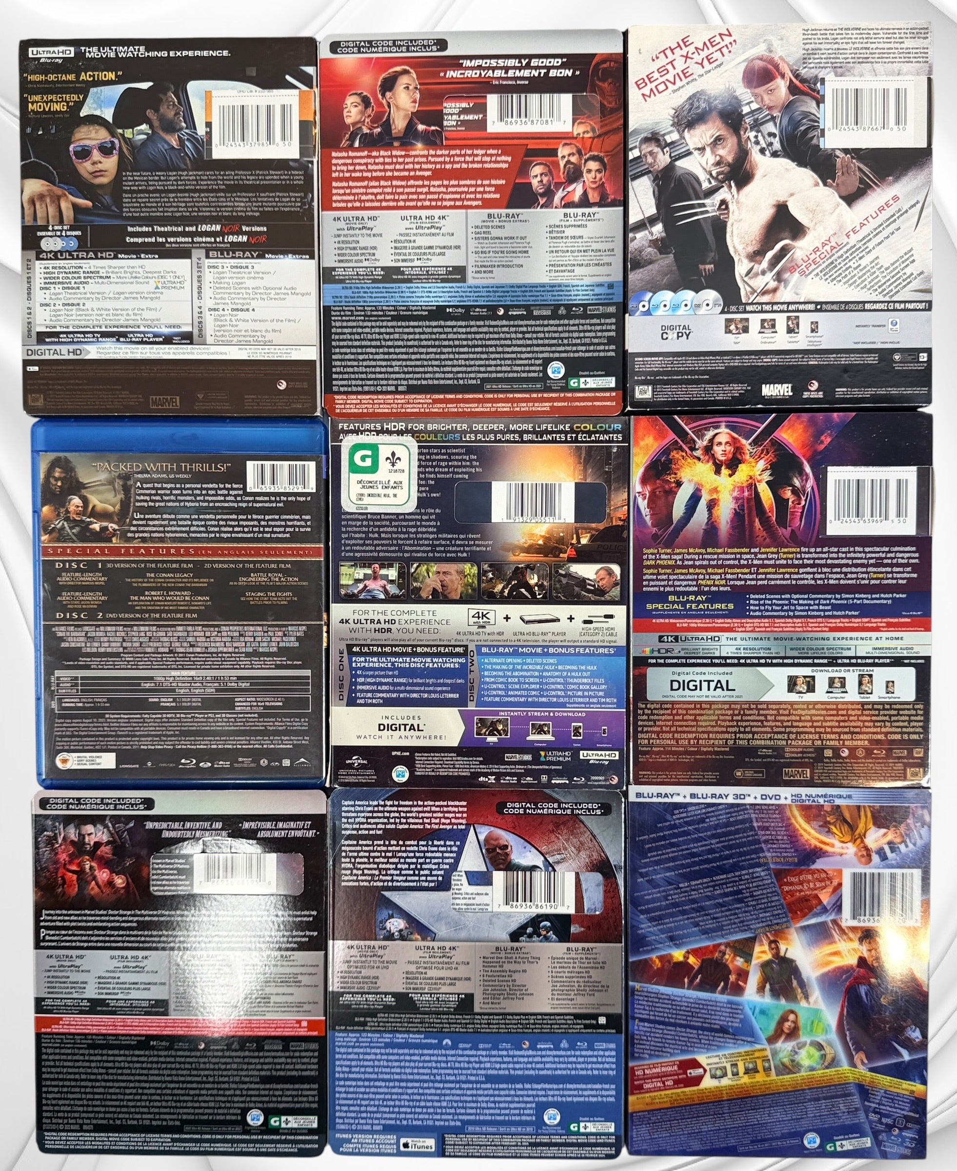 Marvel & X-Men 9-Movie Collection, 4K UHD, Blu-ray & 3D Blu-ray