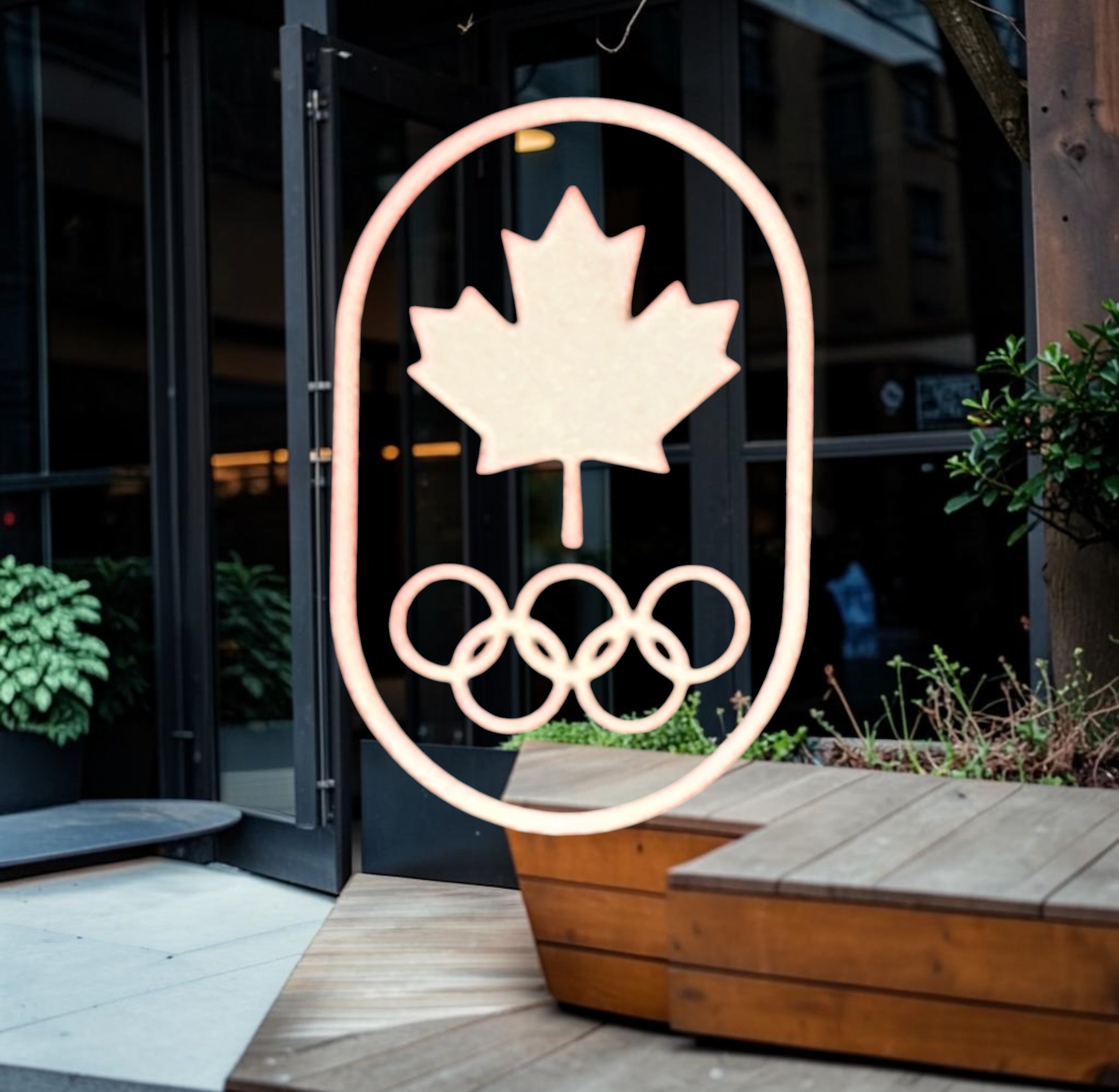 Official Lululemon Team Canada rolling suitcase in vibrant Olympic red. Large wheeled travel luggage with spacious interior, compression straps, and rare Canadian Olympic branding