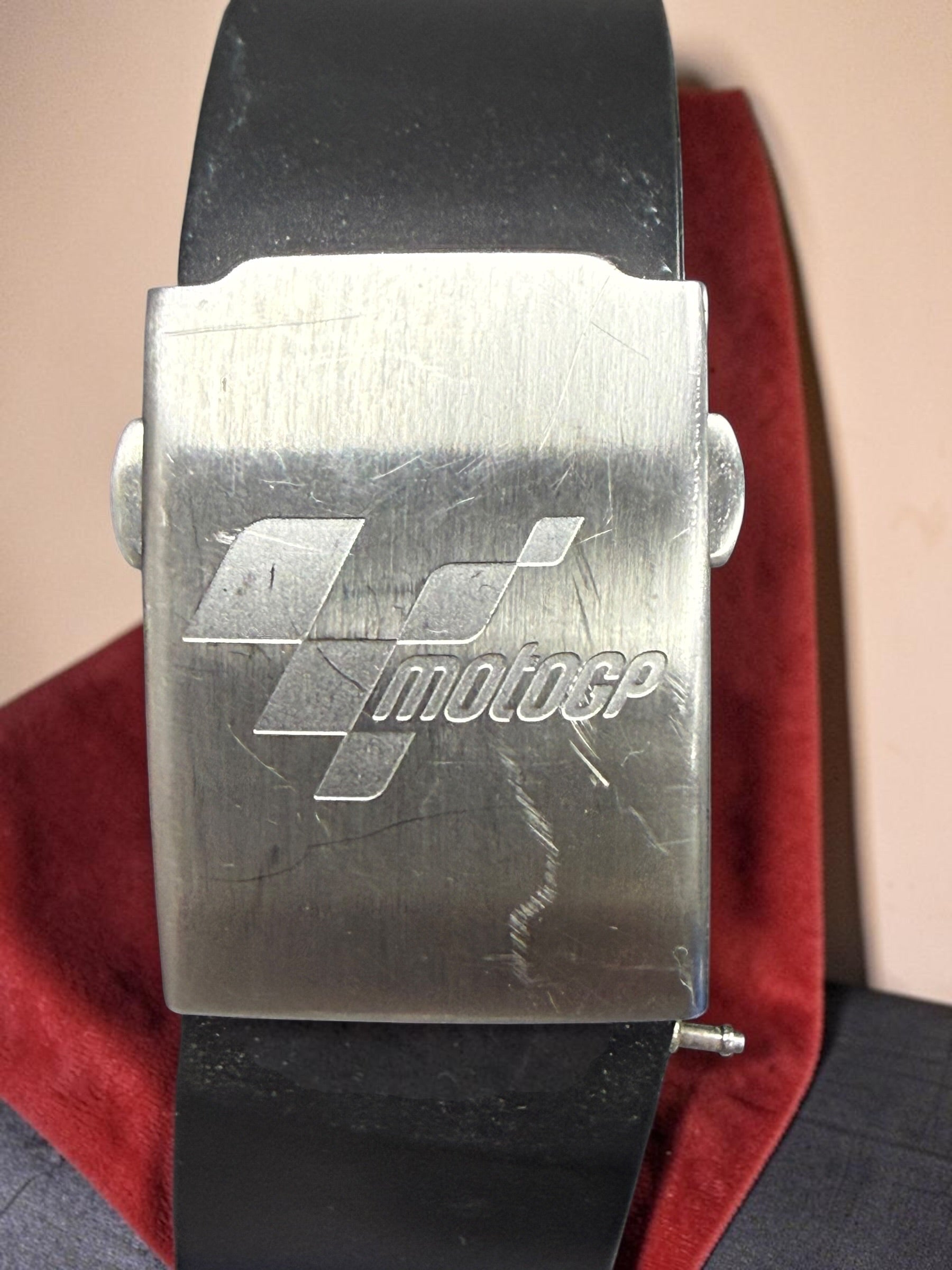 Rare Tissot T-Race MotoGP 2007 Limited Edition chronograph No. 1700/7002 with original helmet case, manuals, warranty card, and circuit medallions. Complete collector set.