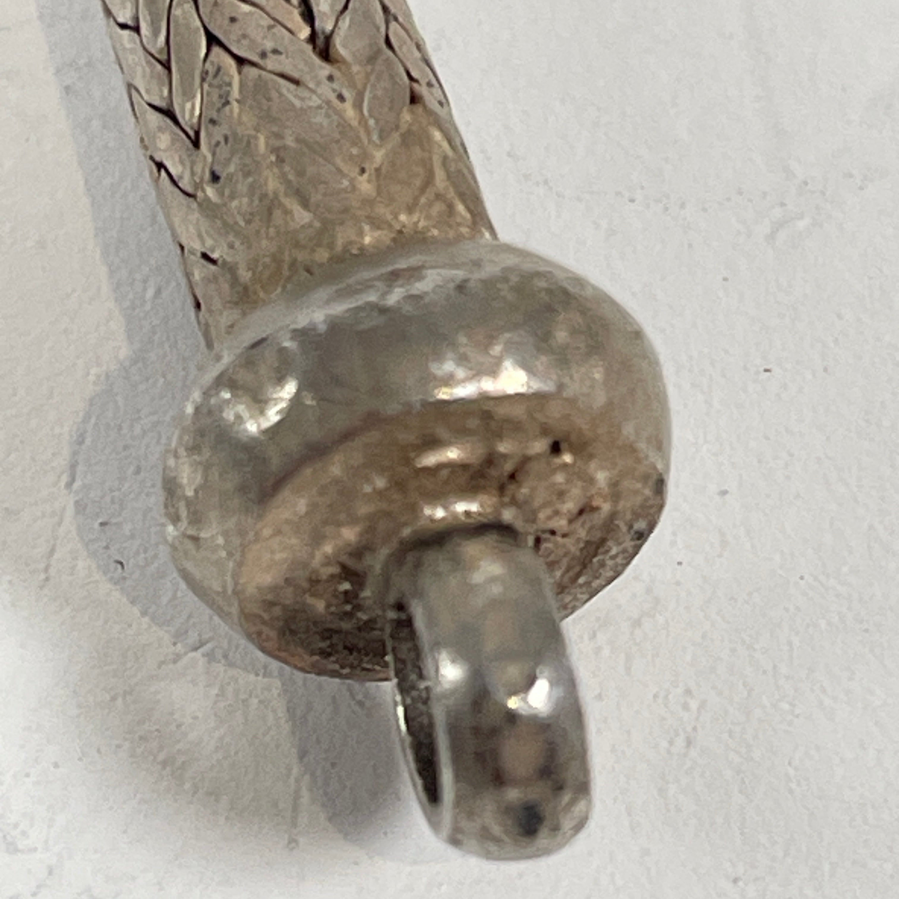 Vintage Solid Silver Serpent Chain Necklace – 75g, Hand-Forged Clasp