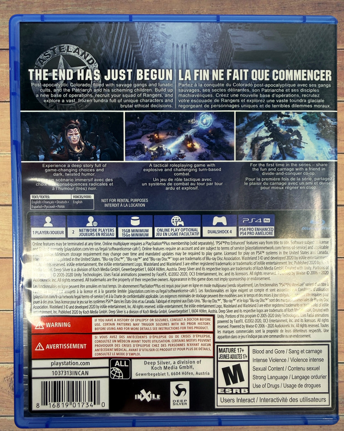 Tested complete copy of Wasteland 3 for PlayStation 4. Acclaimed tactical RPG with original case and artwork. Ready to play.