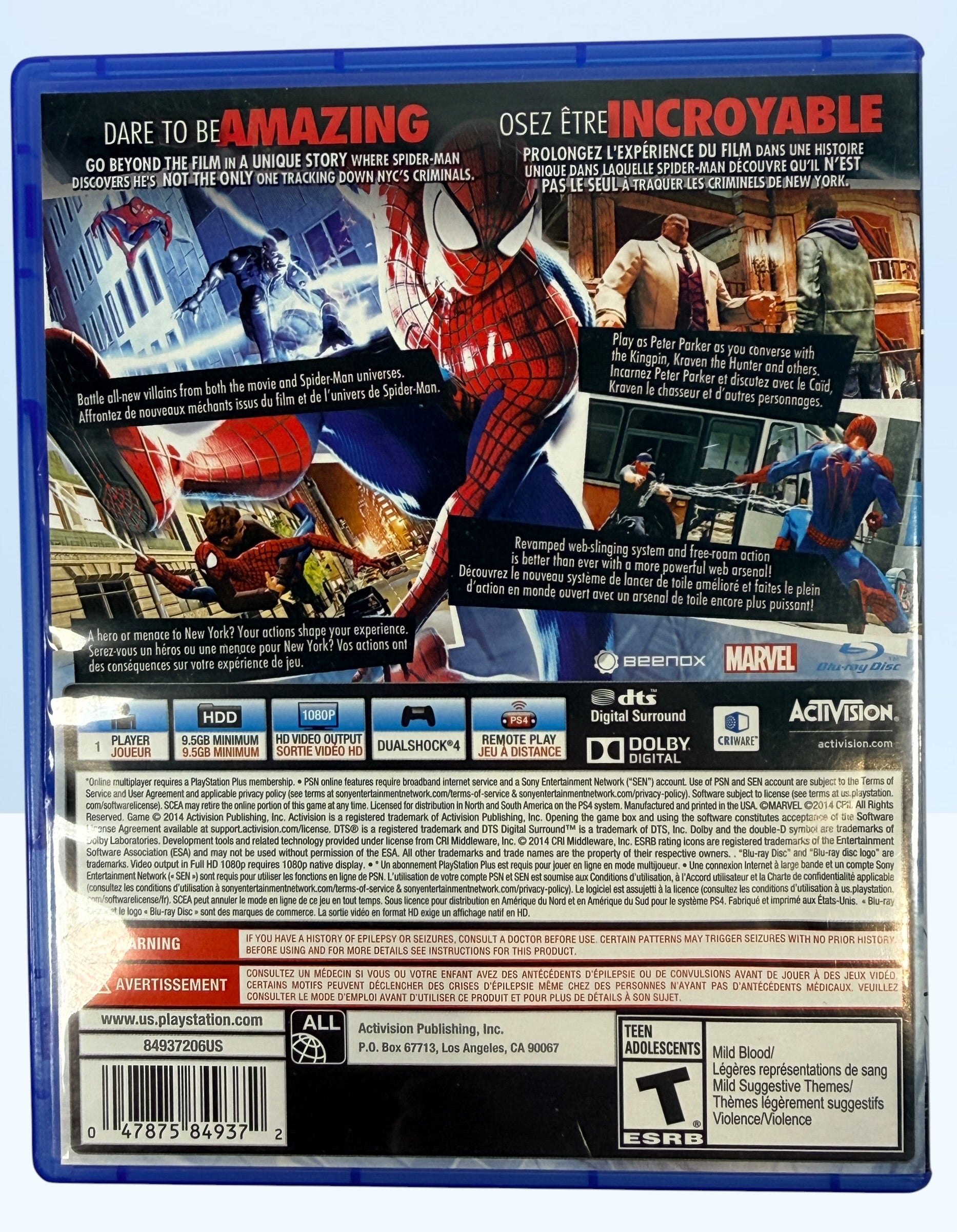 Own the rare physical PS4 edition of The Amazing Spider-Man 2. Complete with case and disc, tested and fully working. A collectible Marvel Activision release.