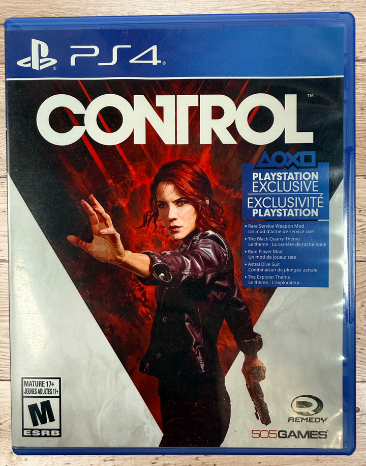 Complete PS4 copy of Control by Remedy Entertainment. Includes original case, disc and inserts. Tested and fully functional Canadian bilingual edition.
