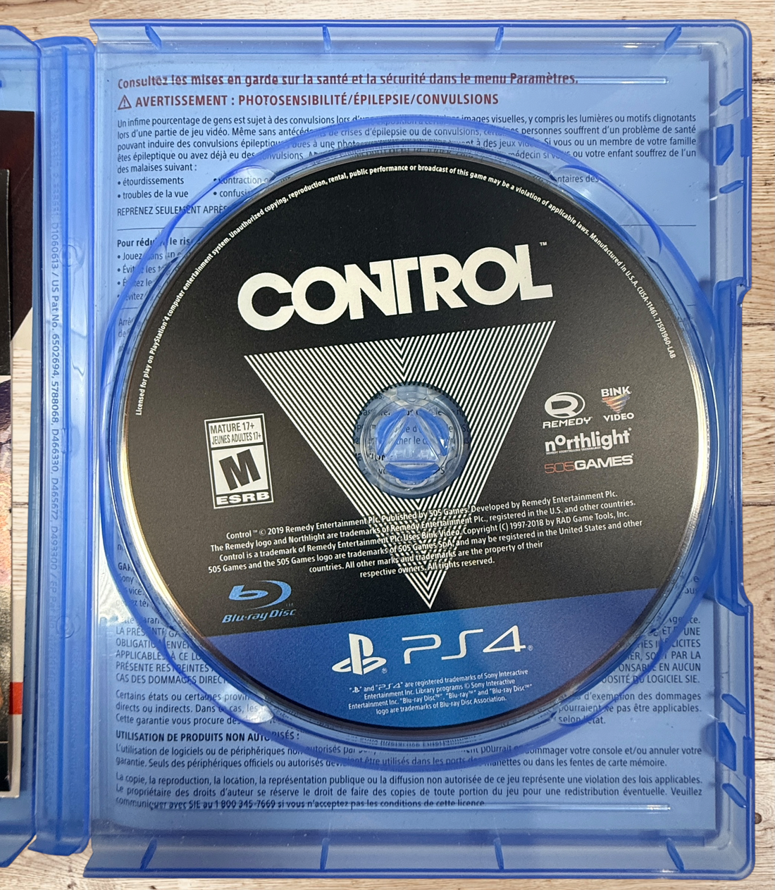 Complete PS4 copy of Control by Remedy Entertainment. Includes original case, disc and inserts. Tested and fully functional Canadian bilingual edition.