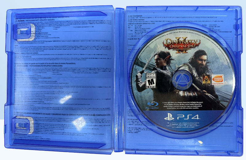 Complete PS4 copy of Divinity: Original Sin II Definitive Edition. Includes original case, artwork, and tested game disc. Award-winning tactical RPG by Larian Studios.