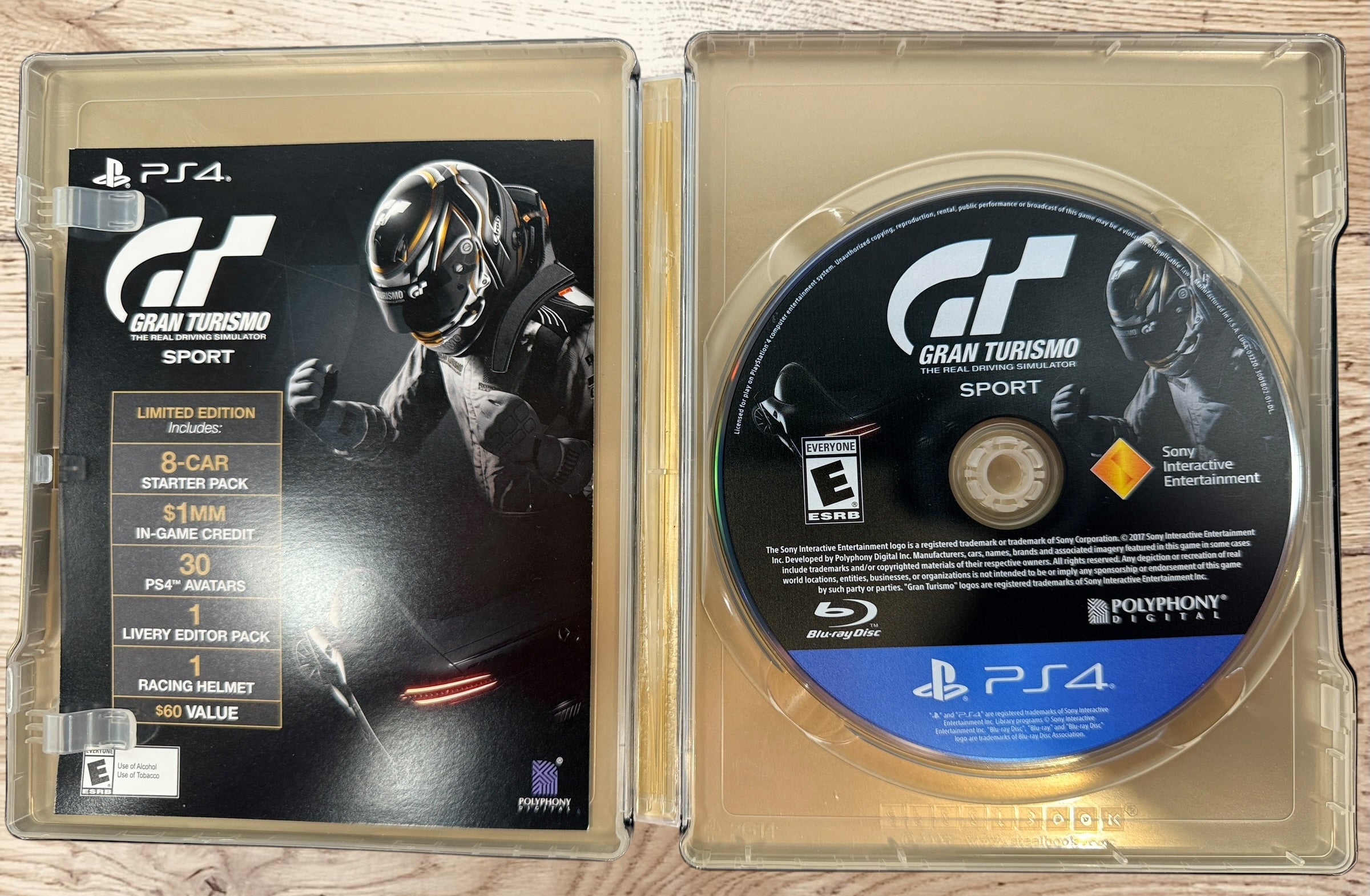 Complete Gran Turismo Sport Limited Edition for PS4 with exclusive SteelBook, slipcover, insert and tested game disc. Great collectible for PlayStation fans.