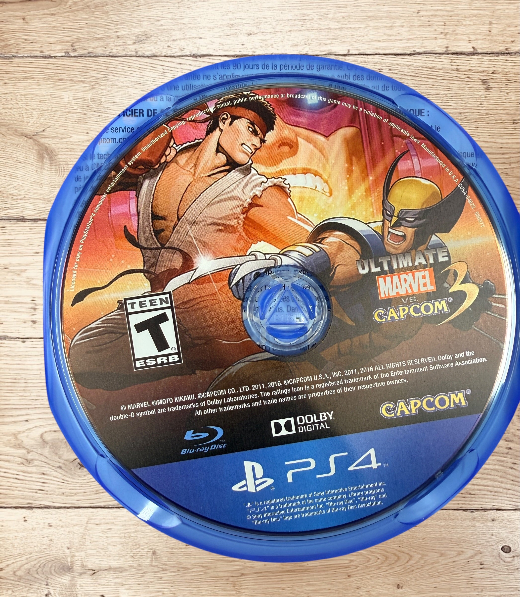 Complete PS4 copy of Ultimate Marvel vs. Capcom 3. Includes original case, manual, and tested game disc. Canadian bilingual edition in very good condition.