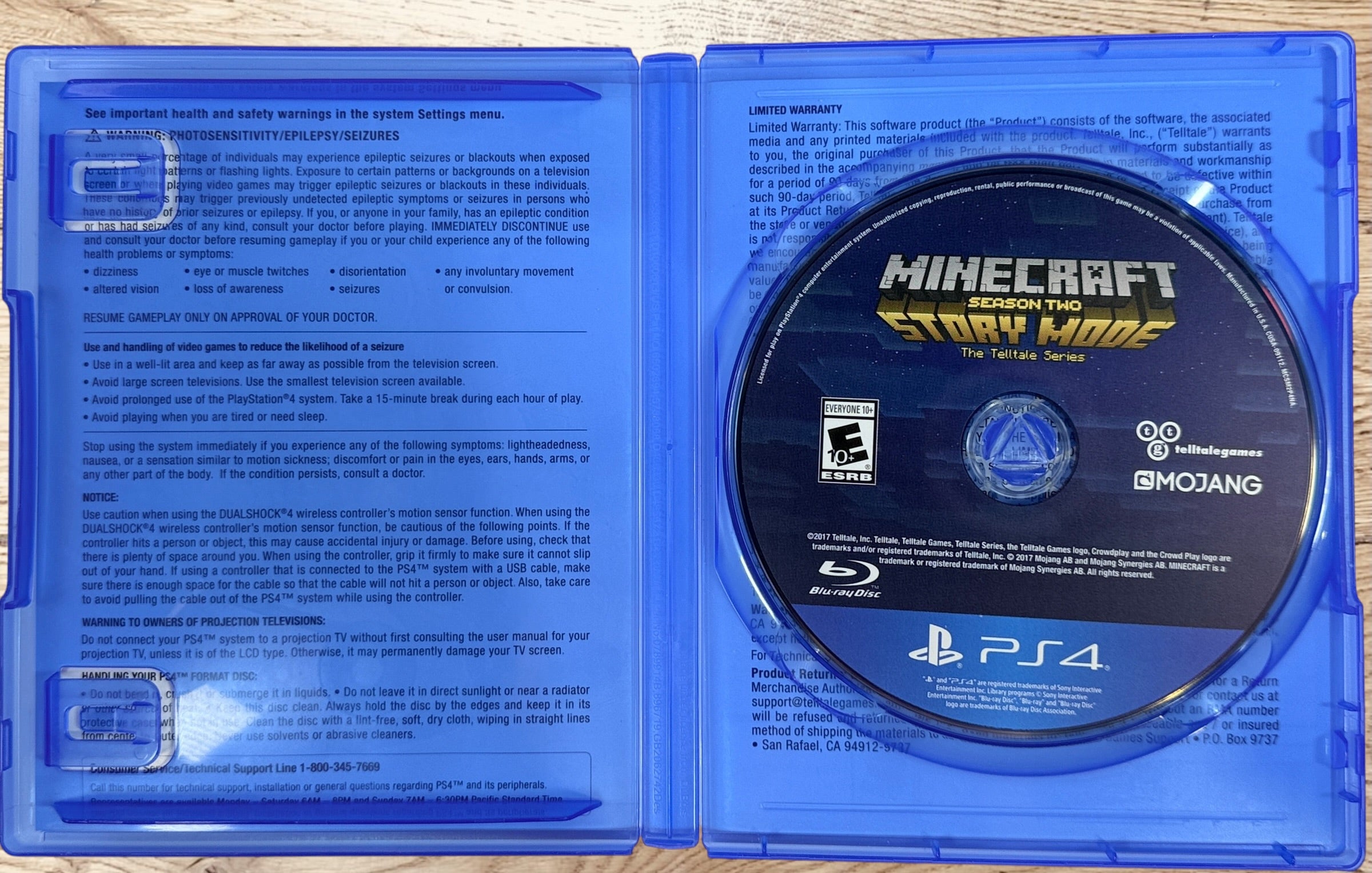 Complete in box Minecraft: Story Mode Season Two for PS4. Tested original Season Pass edition with case and disc. Genuine Telltale Games release.