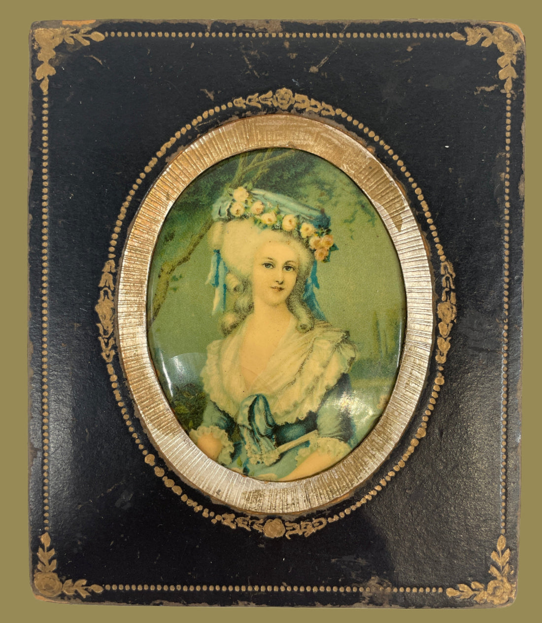 Vintage Miniature Portrait Plaque – Madame de Lamballe after Vigée Le Brun