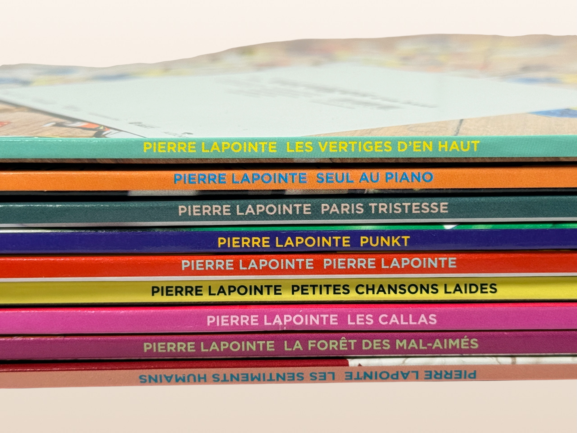 Complete Pierre Lapointe deluxe 9 LP vinyl box set with original slipcase, including the rare white vinyl edition of&nbsp;Petites Chansons Laides. Collectible Canadian release