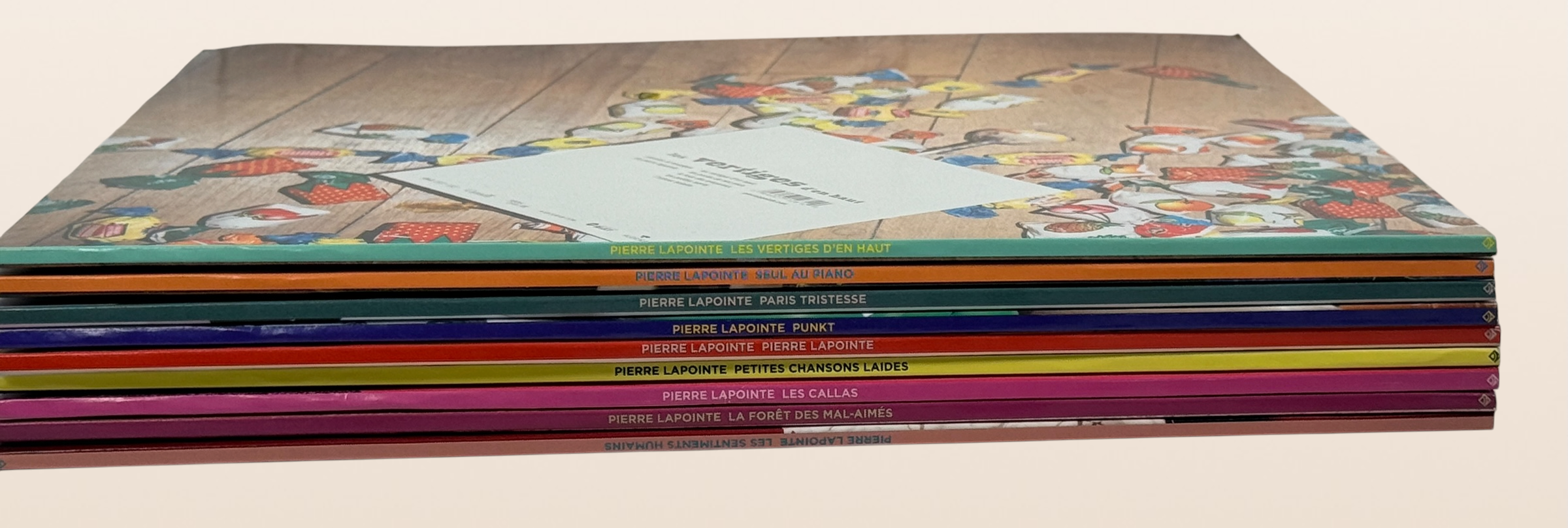 Complete Pierre Lapointe deluxe 9 LP vinyl box set with original slipcase, including the rare white vinyl edition of&nbsp;Petites Chansons Laides. Collectible Canadian release