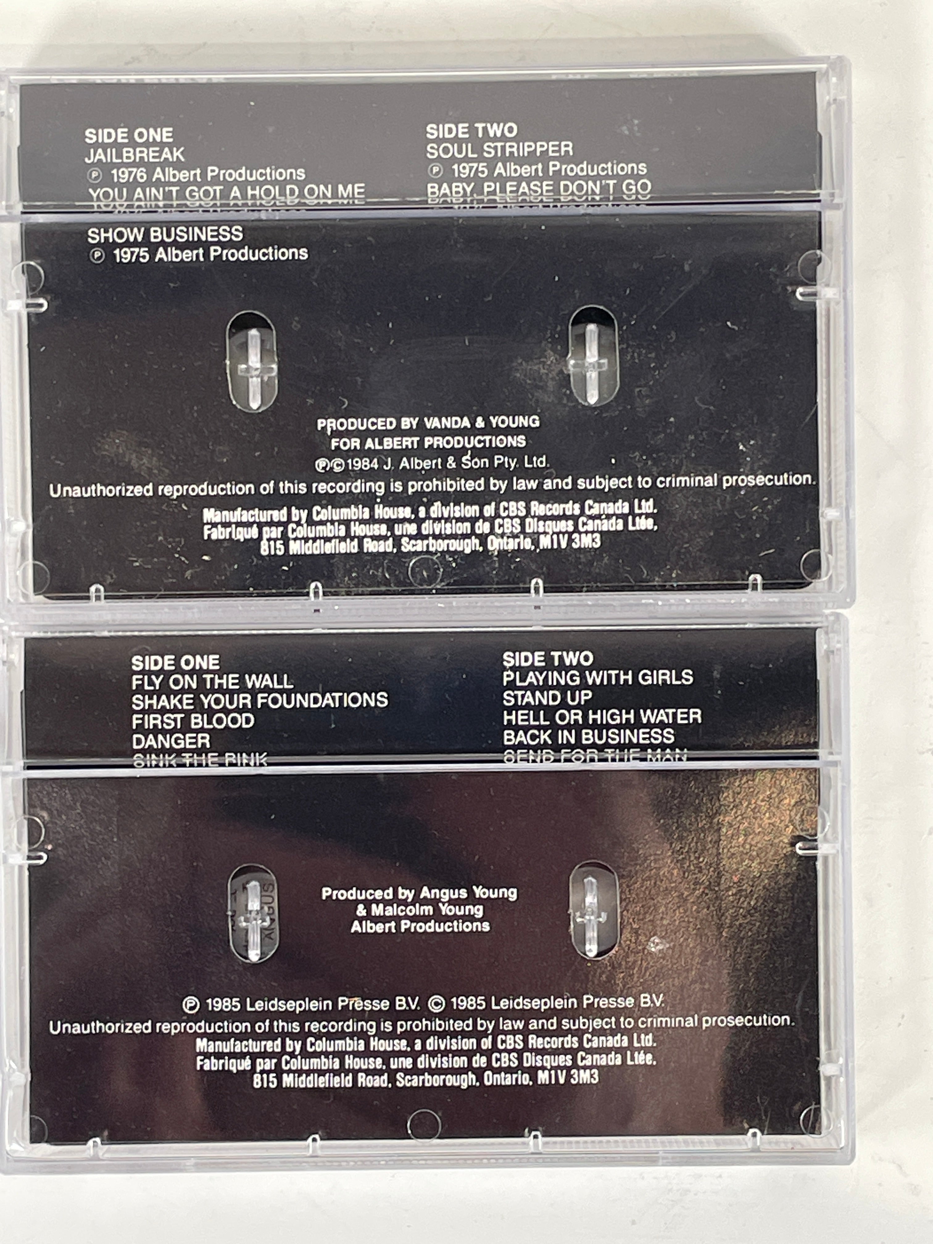 Lot de 3 cassettes AC/DC – Jailbreak '74, Fly on the Wall, Blow Up